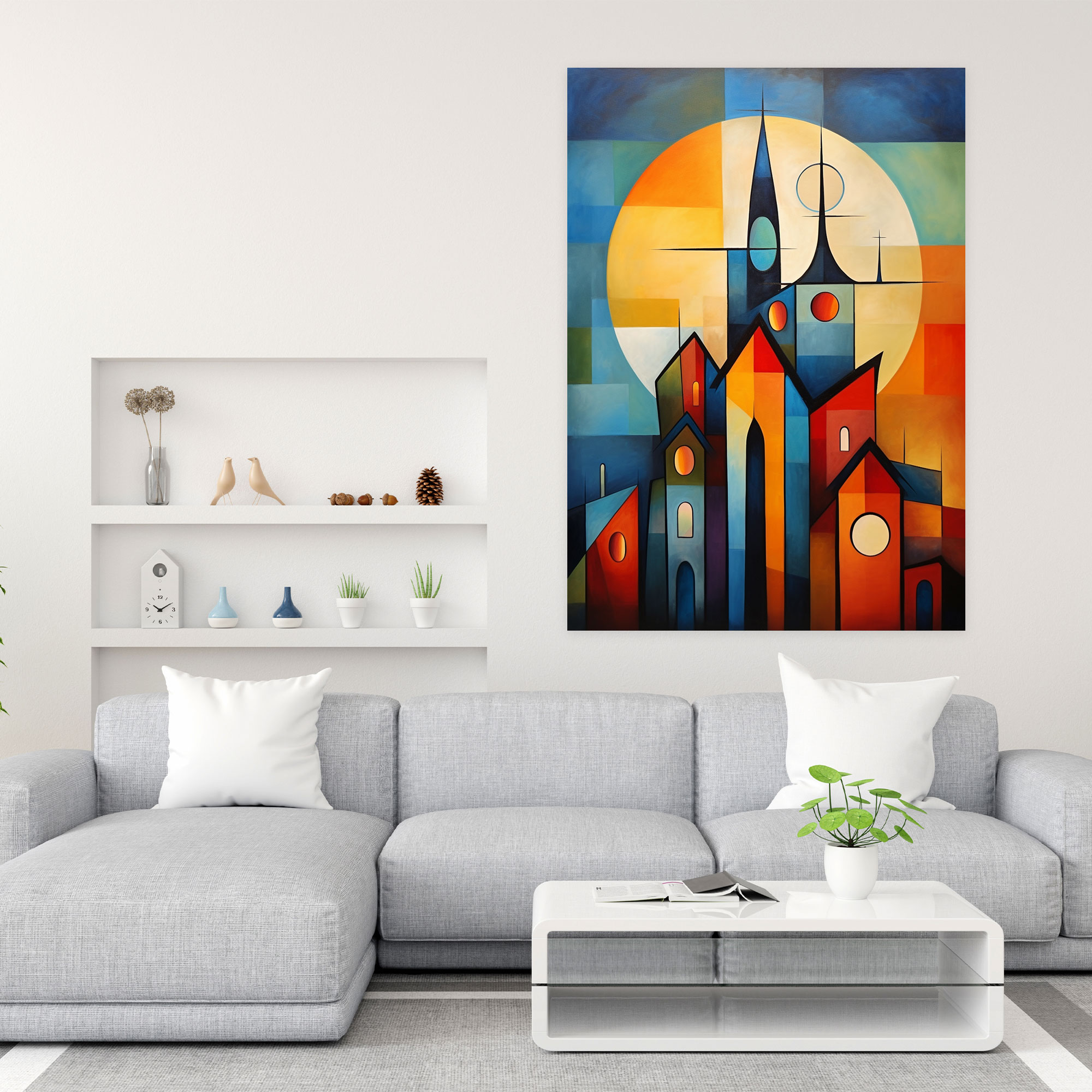 Church Canvas Print - Church, Bold Shapes, Church, Canvas Wall Art