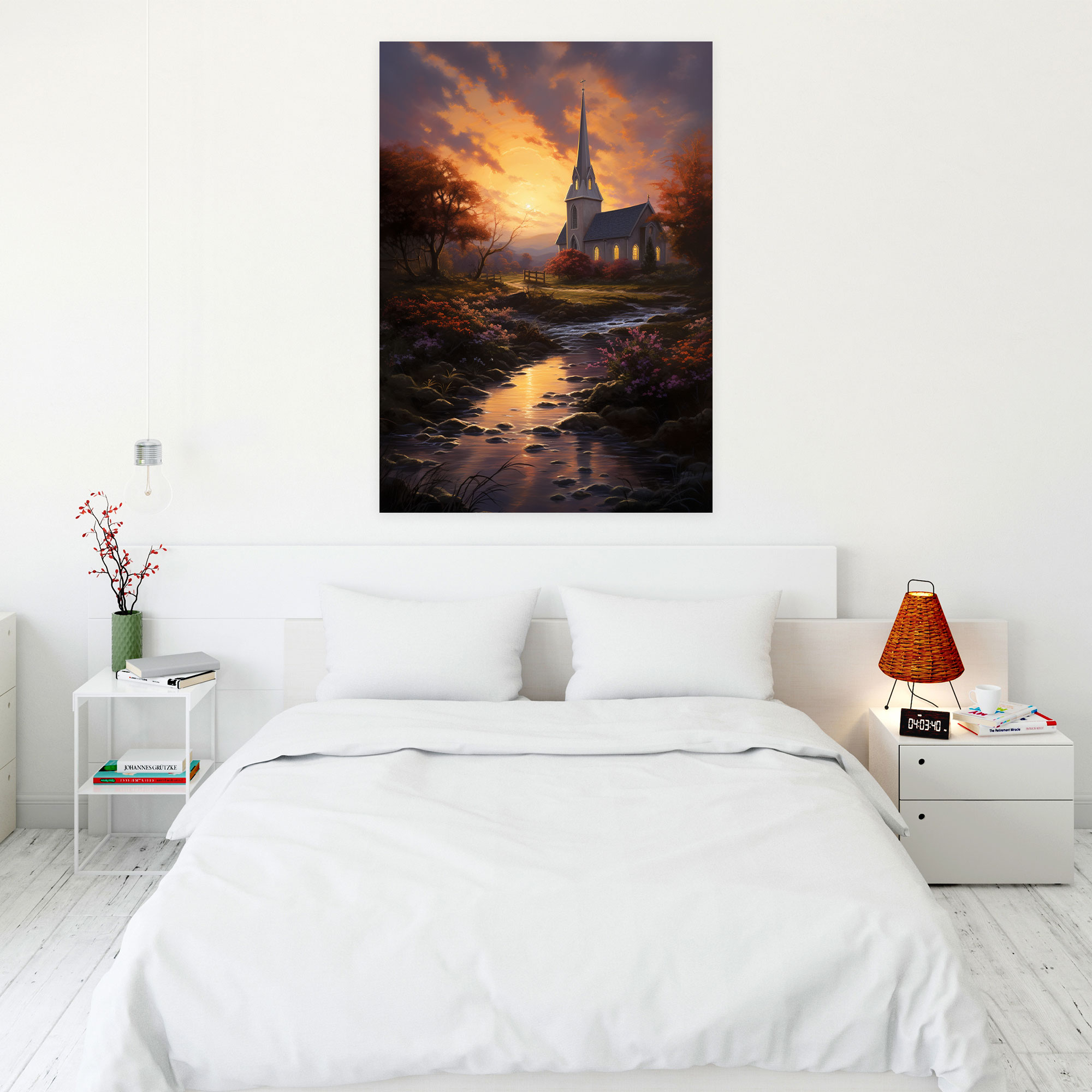 Church Sunset Canvas Print - Church, Sunset, Canvas, Home Decoration