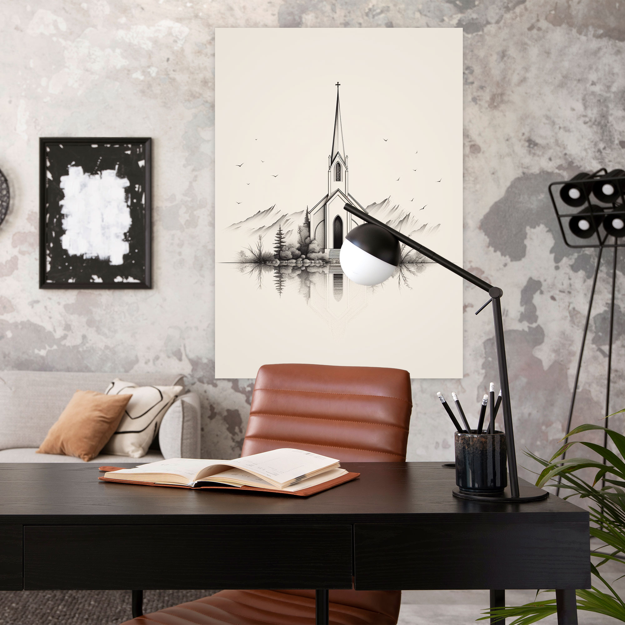 Nature Surrounding Church Canvas Print - Church, Church, Wall Art, Canvas Wall Art