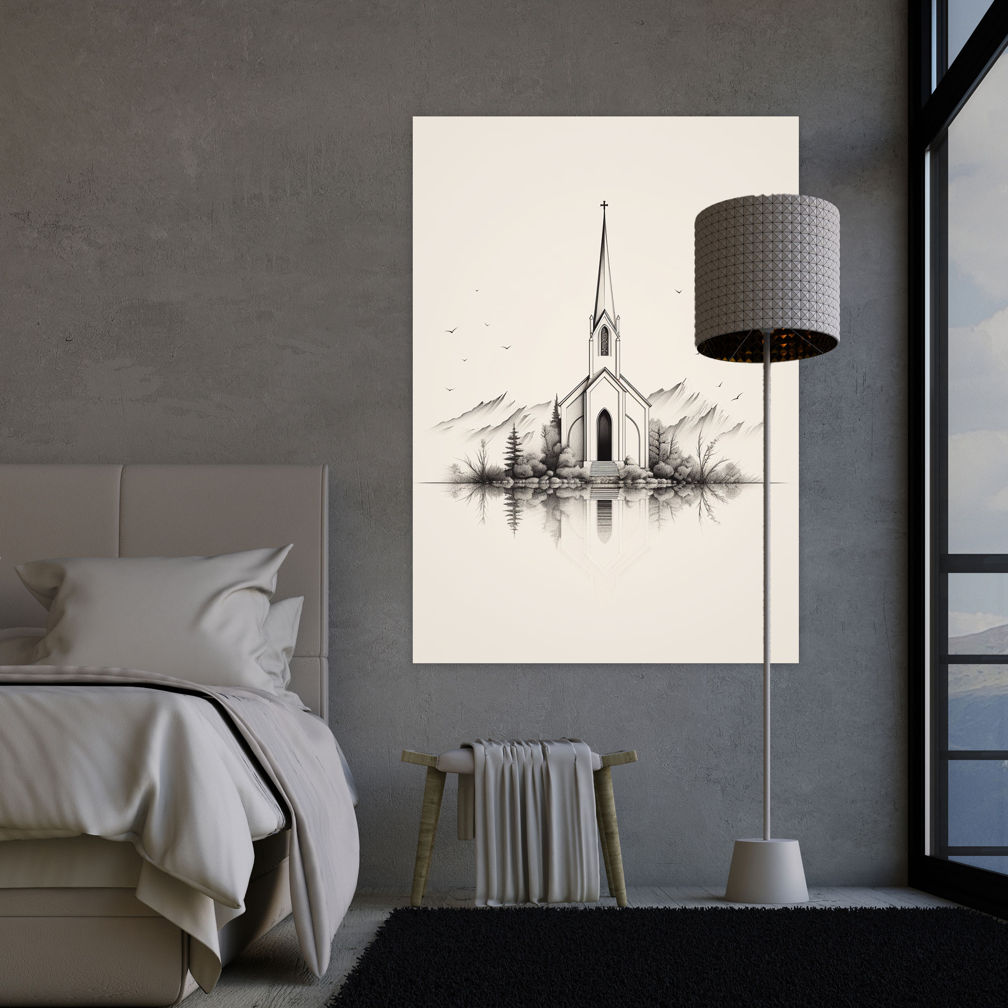 Nature Surrounding Church Canvas Print - Church, Church, Wall Art, Canvas Wall Art