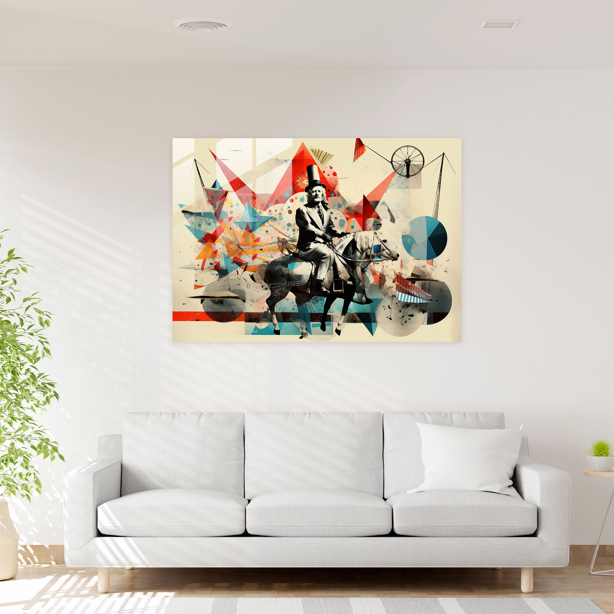 Abstract Circus Glass Wall Art - Circus, Glass Art, Wall Decoration, Modern Art