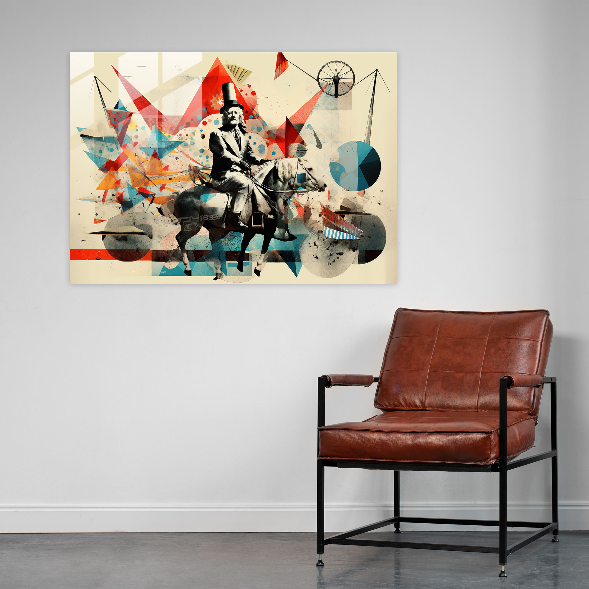 Abstract Circus Glass Wall Art - Circus, Glass Art, Wall Decoration, Modern Art
