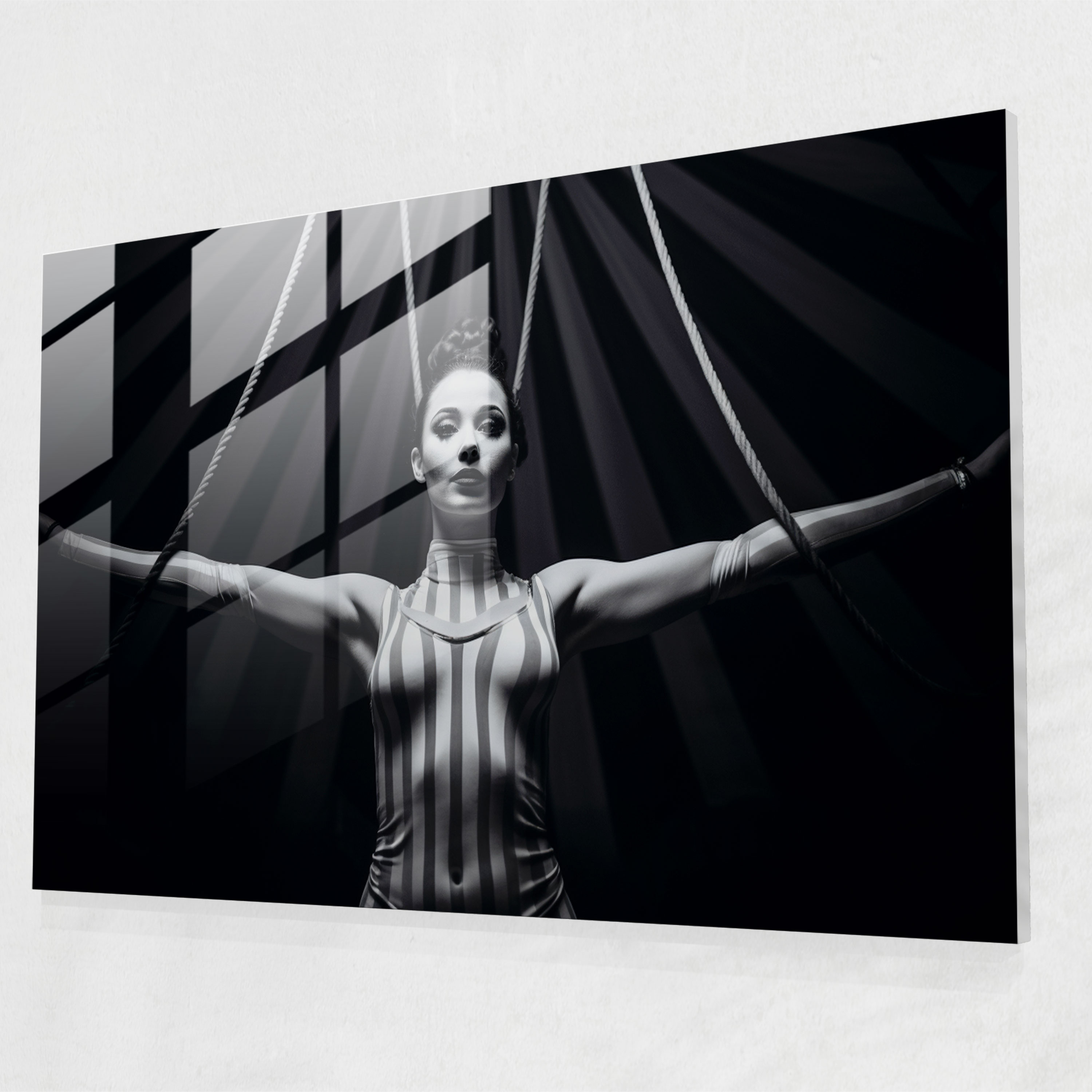 Moderne Zirkus Glasbild - Zirkus Wohnkultur Glaswandkunst Wanddekoration.