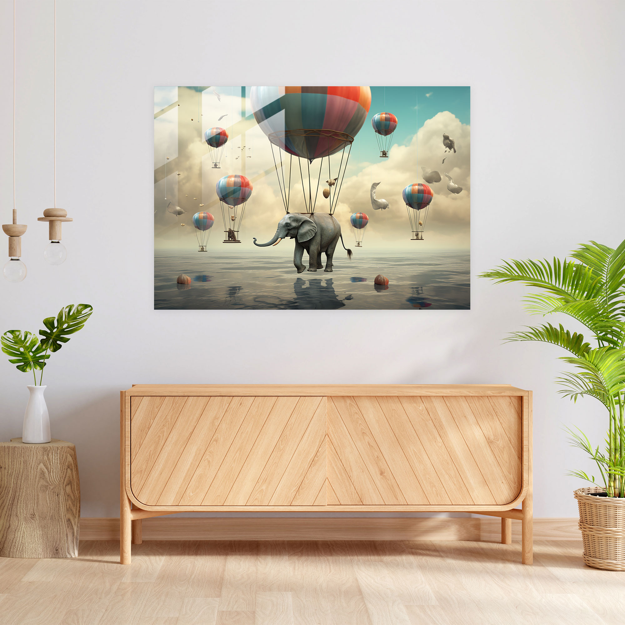Glasbild Zirkusbalance - Circus Glas Kunst Digitales Gemälde Balance