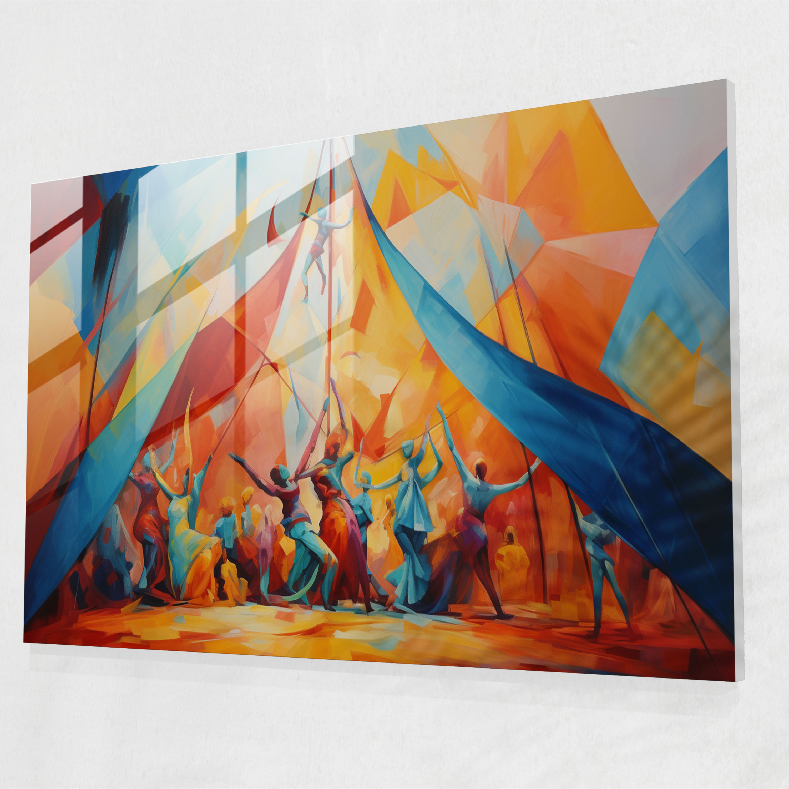 Glasbild Zirkus - Zirkus Glasbild Wandkunst Glasbild Zirkus Moderne Zirkuskunst