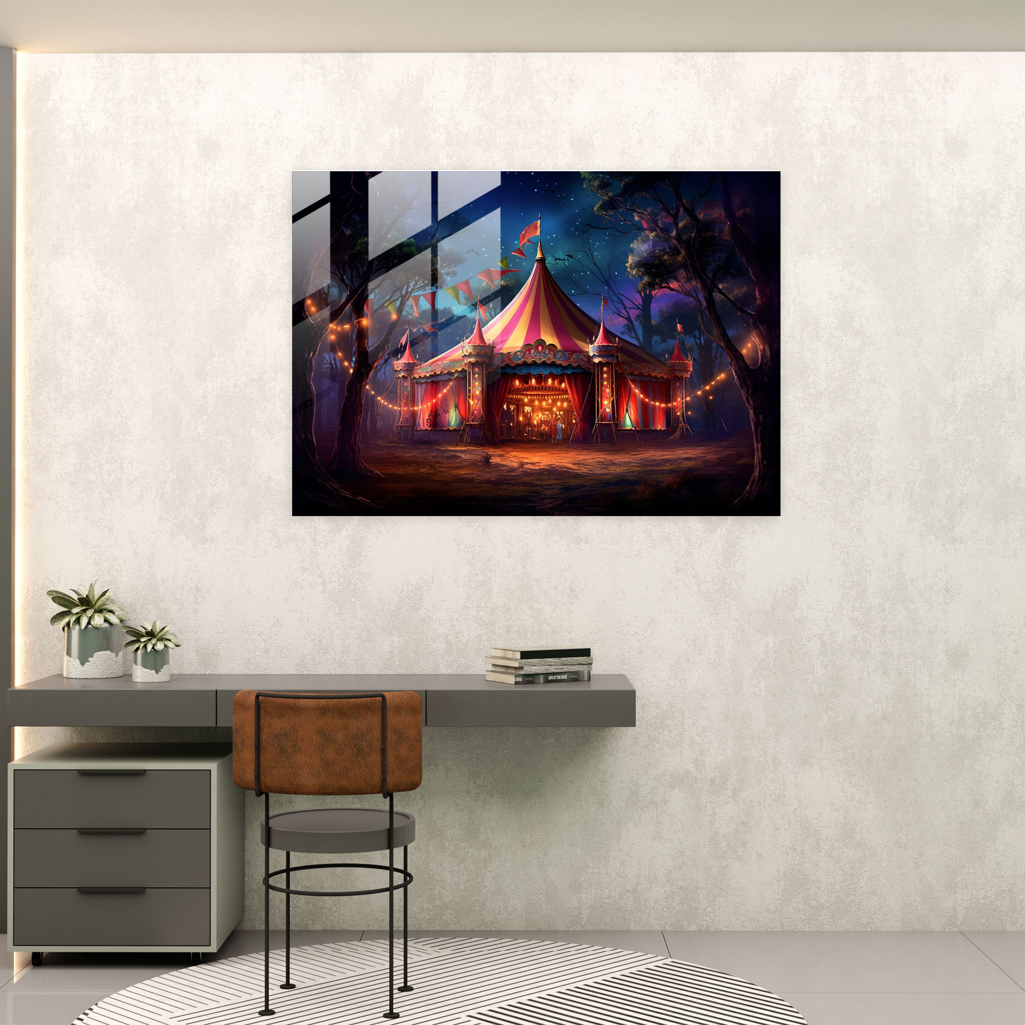 Circus Zirkuszelt Glasbild - Zirkus Glas Kunst Moderne Kunst