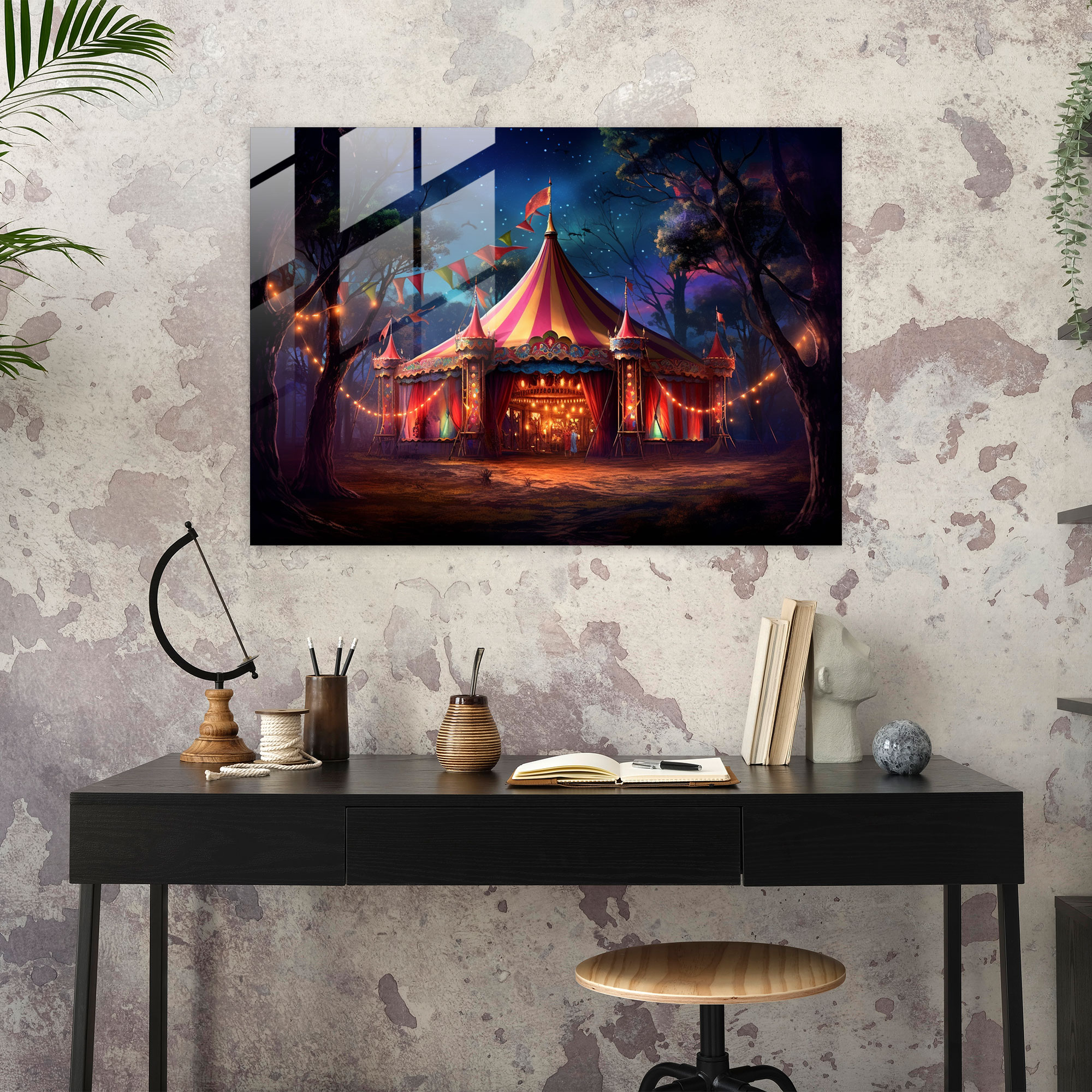 Circus Zirkuszelt Glasbild - Zirkus Glas Kunst Moderne Kunst