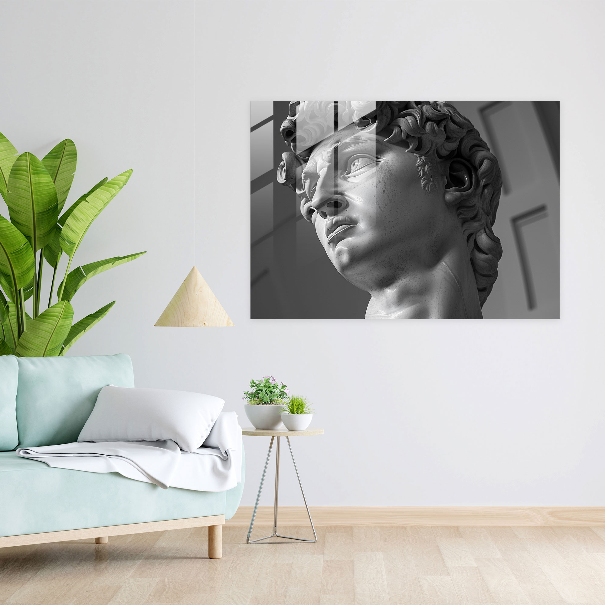 Klasik Modern Sanat - Michelangelo'nun David Heykeli - Klasik Sanat Modern Sanat Cam Tablo