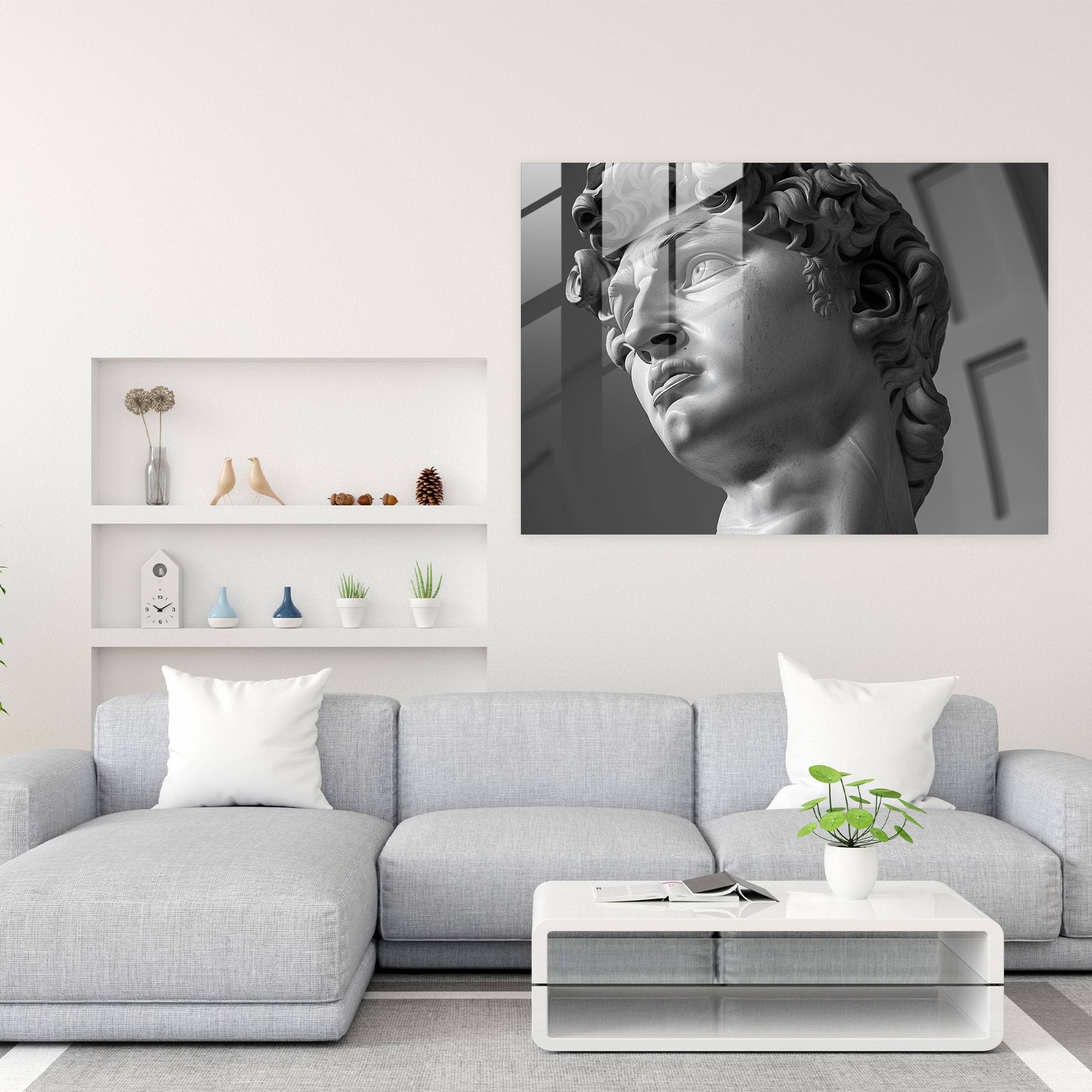 Klasik Modern Sanat - Michelangelo'nun David Heykeli - Klasik Sanat Modern Sanat Cam Tablo