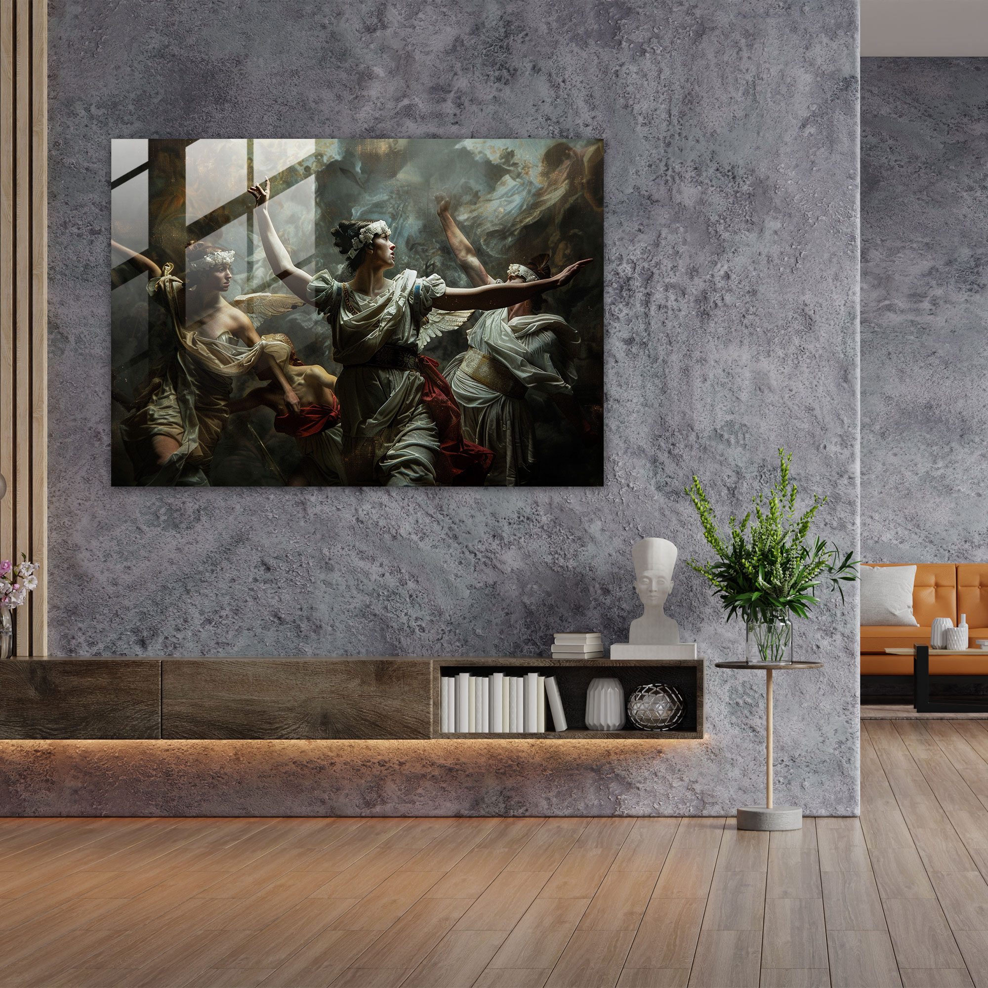 Klasik Dönem Cam Tablosu - Roma Mitolojisi - Sanat Ev Dekorasyonu