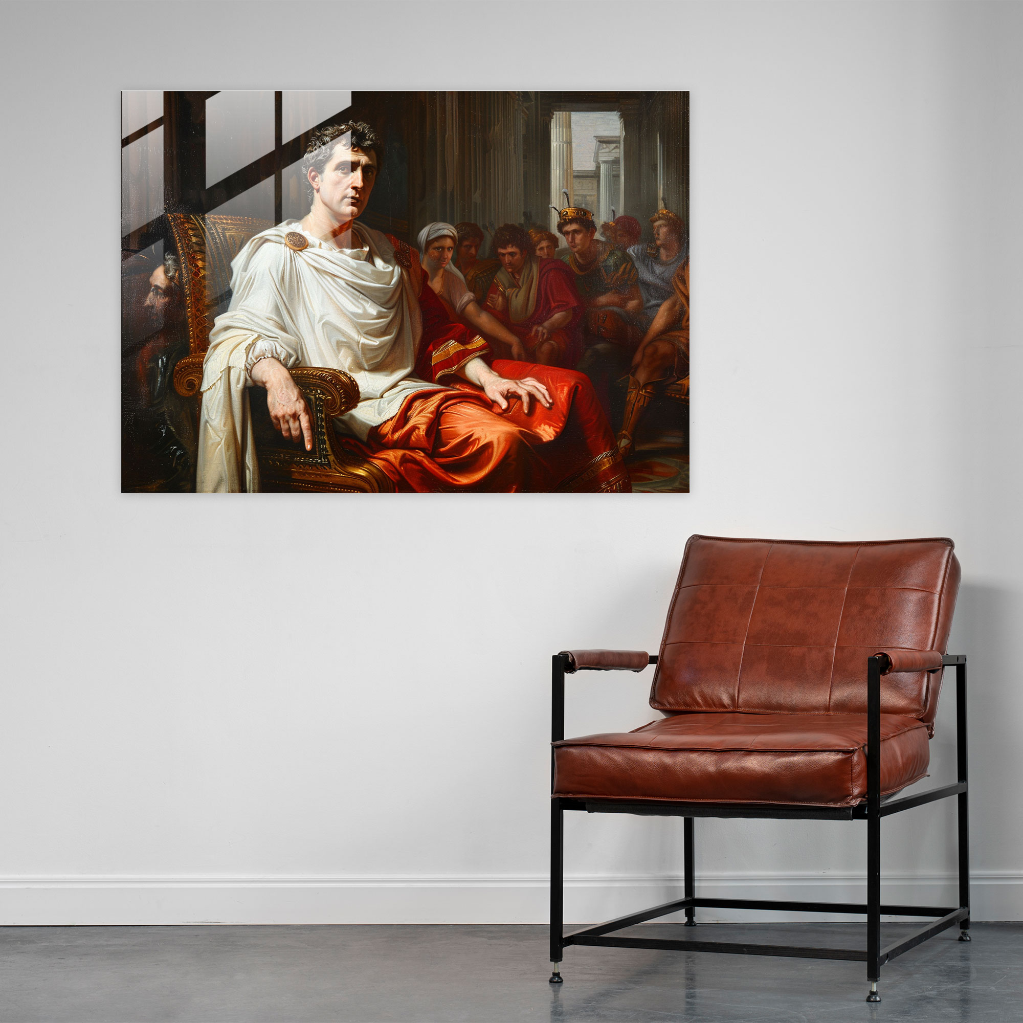 Klasik Duvar Dekorasyonu - Roma İmparatoru - Modern Sanat Klasik Cam Tablo