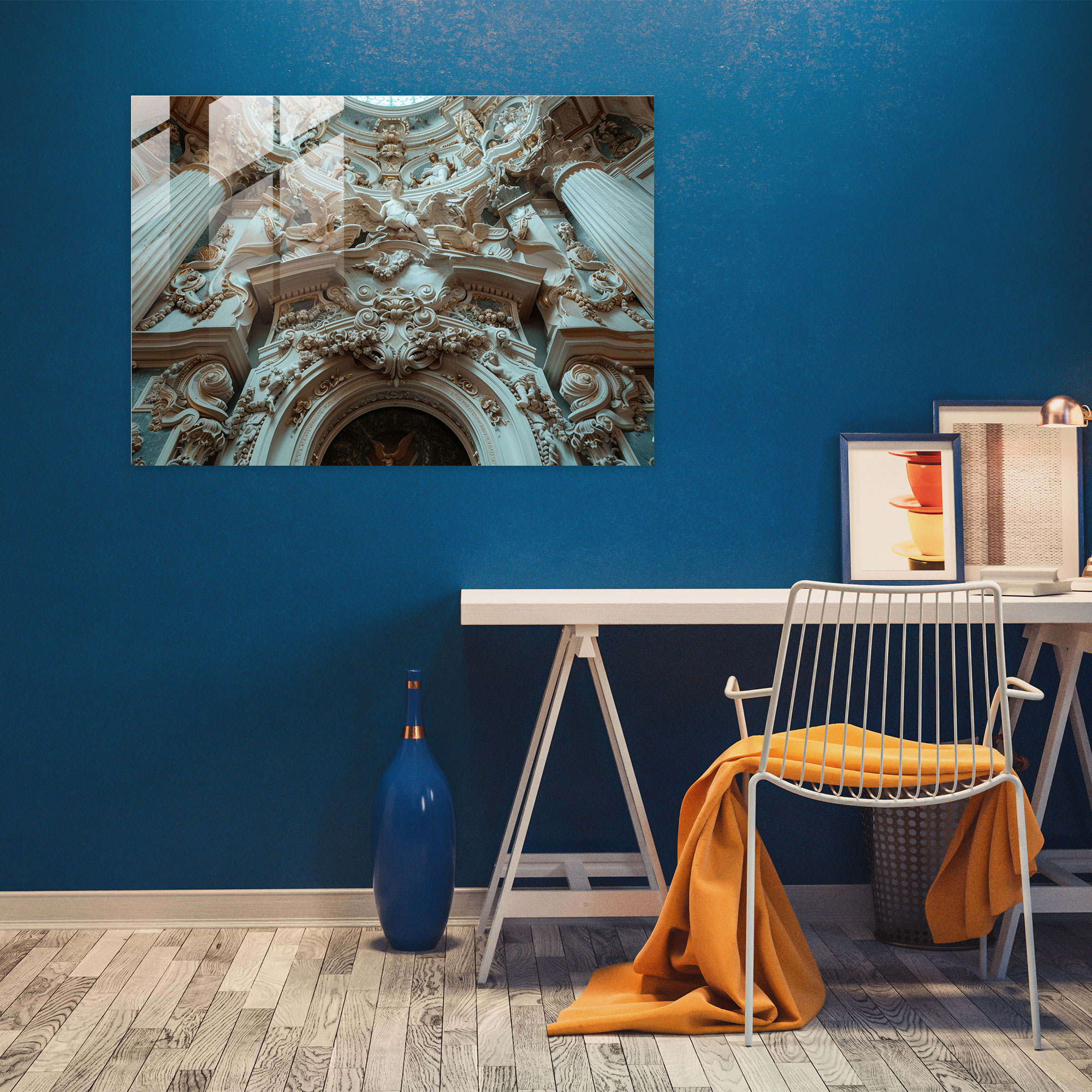 Klasik Duvar Dekorasyonu - Klasik Cam Sanatı Modern Sanat Cam Tablo