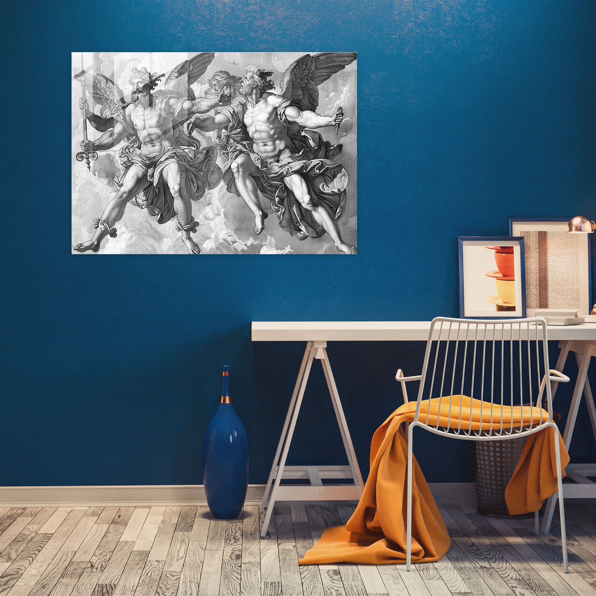 Klasikçilik Cam Sanatı - Mitolojik Tanrılar Cam Tablosu - Duvar Dekorasyonu Ev Dekorasyonu Modern Sanat