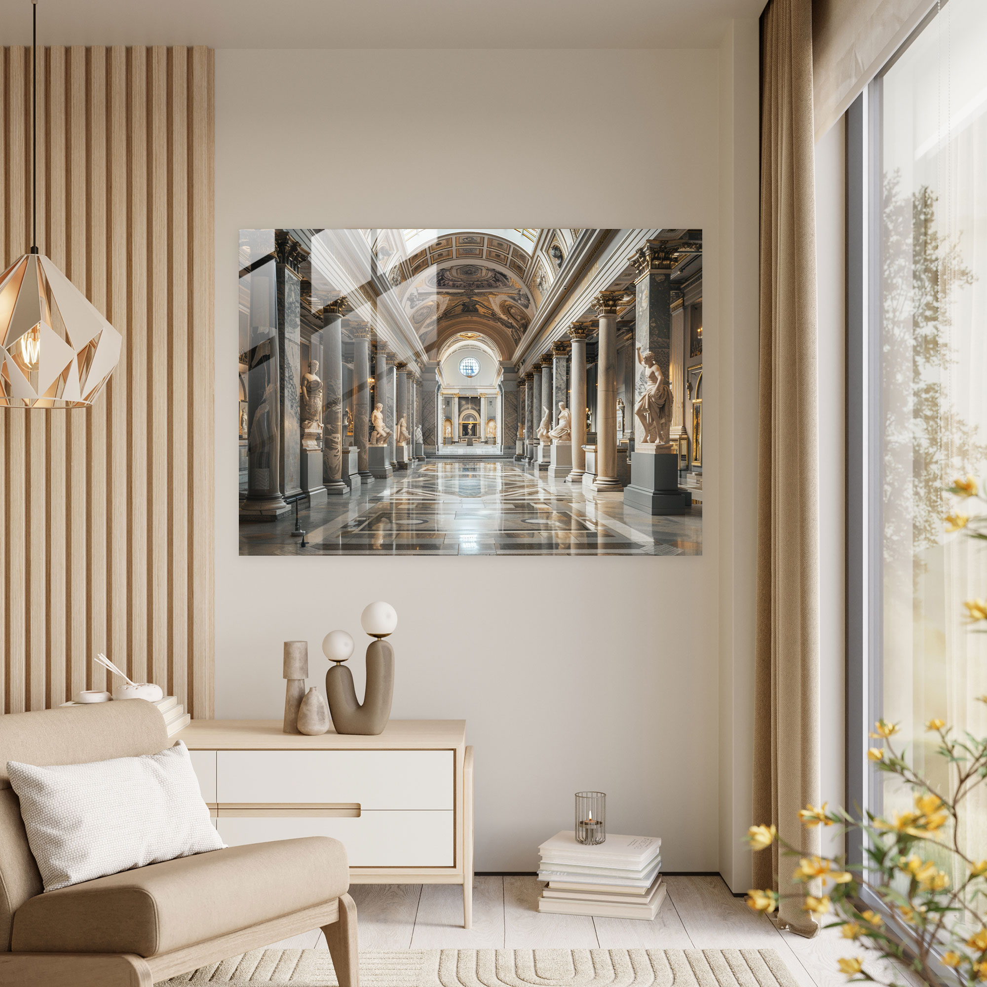 Klasik Cam Sanatı Modern Sanat - Klasik Sanat Modern Sanat Büyük Çaplı Cam Tablo