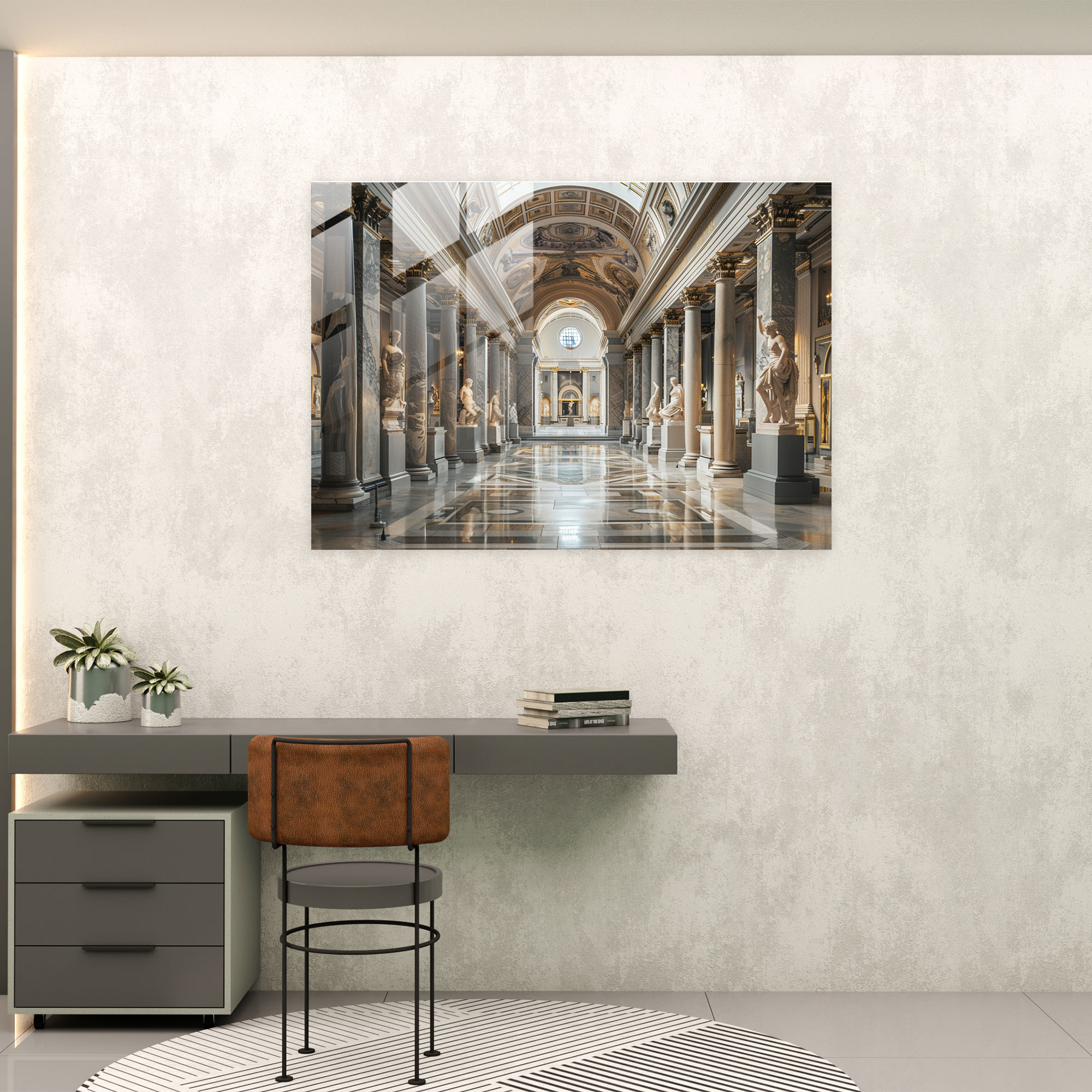 Klasik Cam Sanatı Modern Sanat - Klasik Sanat Modern Sanat Büyük Çaplı Cam Tablo