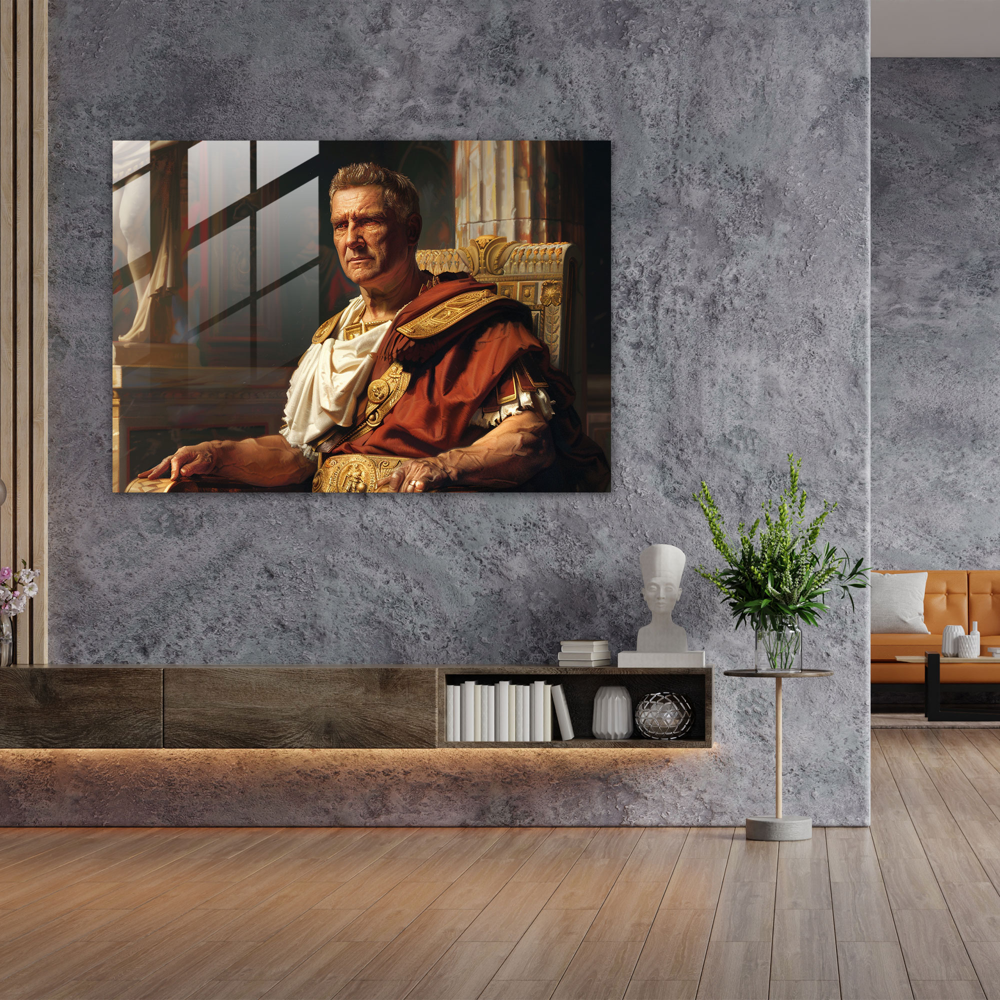 Klasik Duvar Dekorasyonu - Roma İmparatoru - Klasik Sanat Modern Sanat Cam Tablo