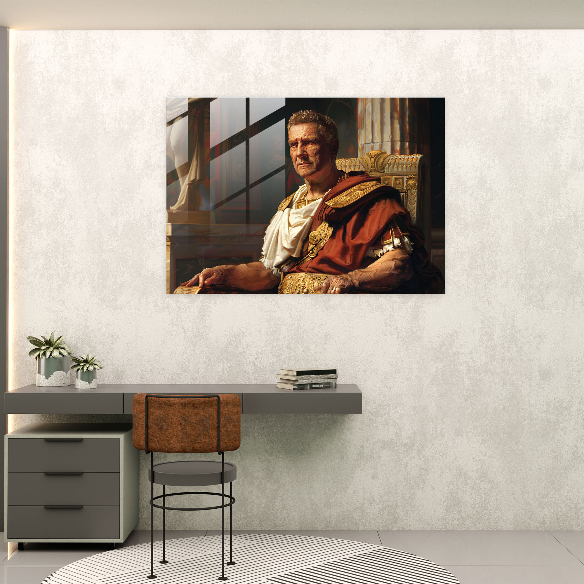Klasik Duvar Dekorasyonu - Roma İmparatoru - Klasik Sanat Modern Sanat Cam Tablo