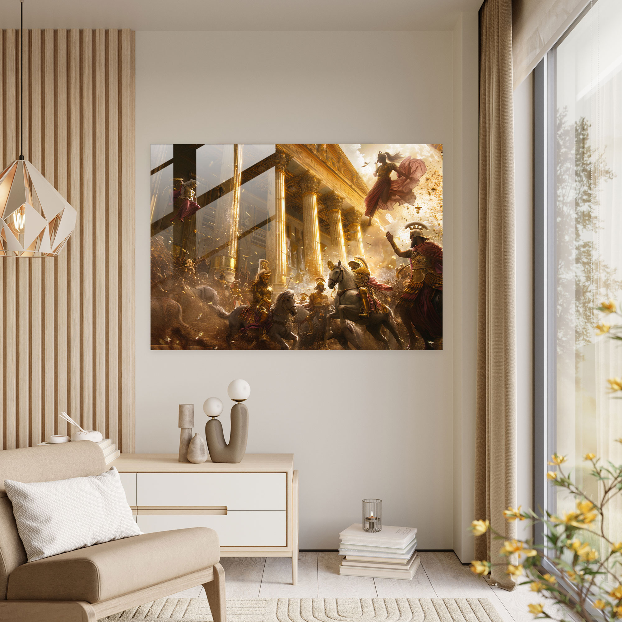 Klasik Ev Dekorasyonu - Mitolojik Sahne - Modern Sanat Cam Tablo