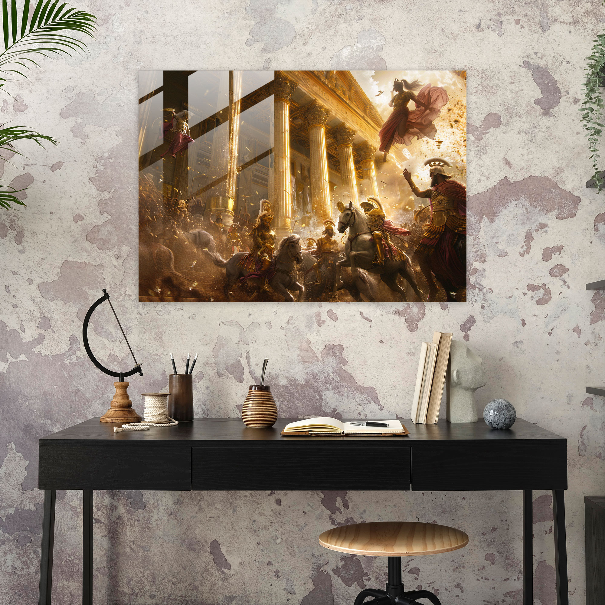 Klasik Ev Dekorasyonu - Mitolojik Sahne - Modern Sanat Cam Tablo