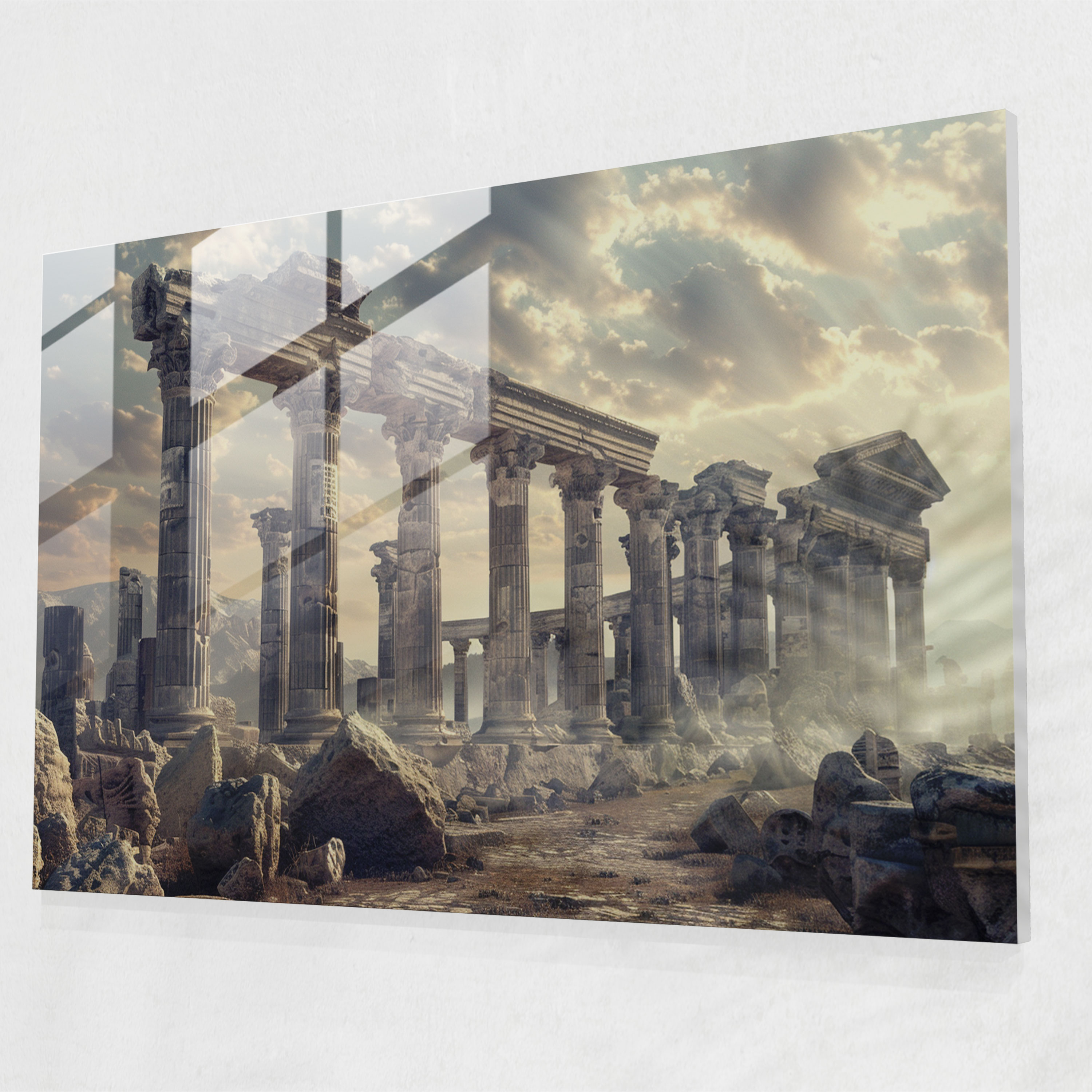 Klasik Cam Sanat - Antik Kalıntılar - Ev Dekorasyonu Klasik Sanat Cam Tablo İfade
