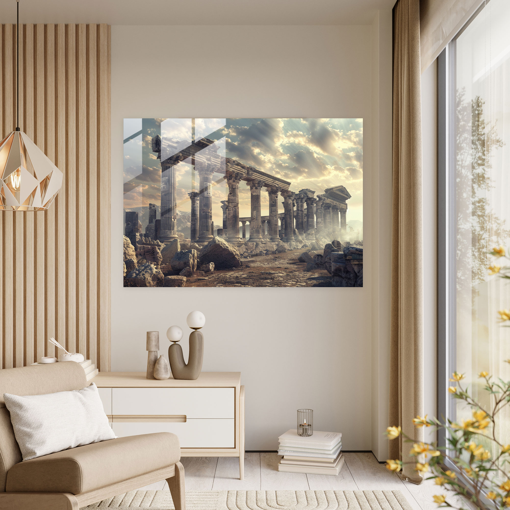 Klasik Cam Sanat - Antik Kalıntılar - Ev Dekorasyonu Klasik Sanat Cam Tablo İfade