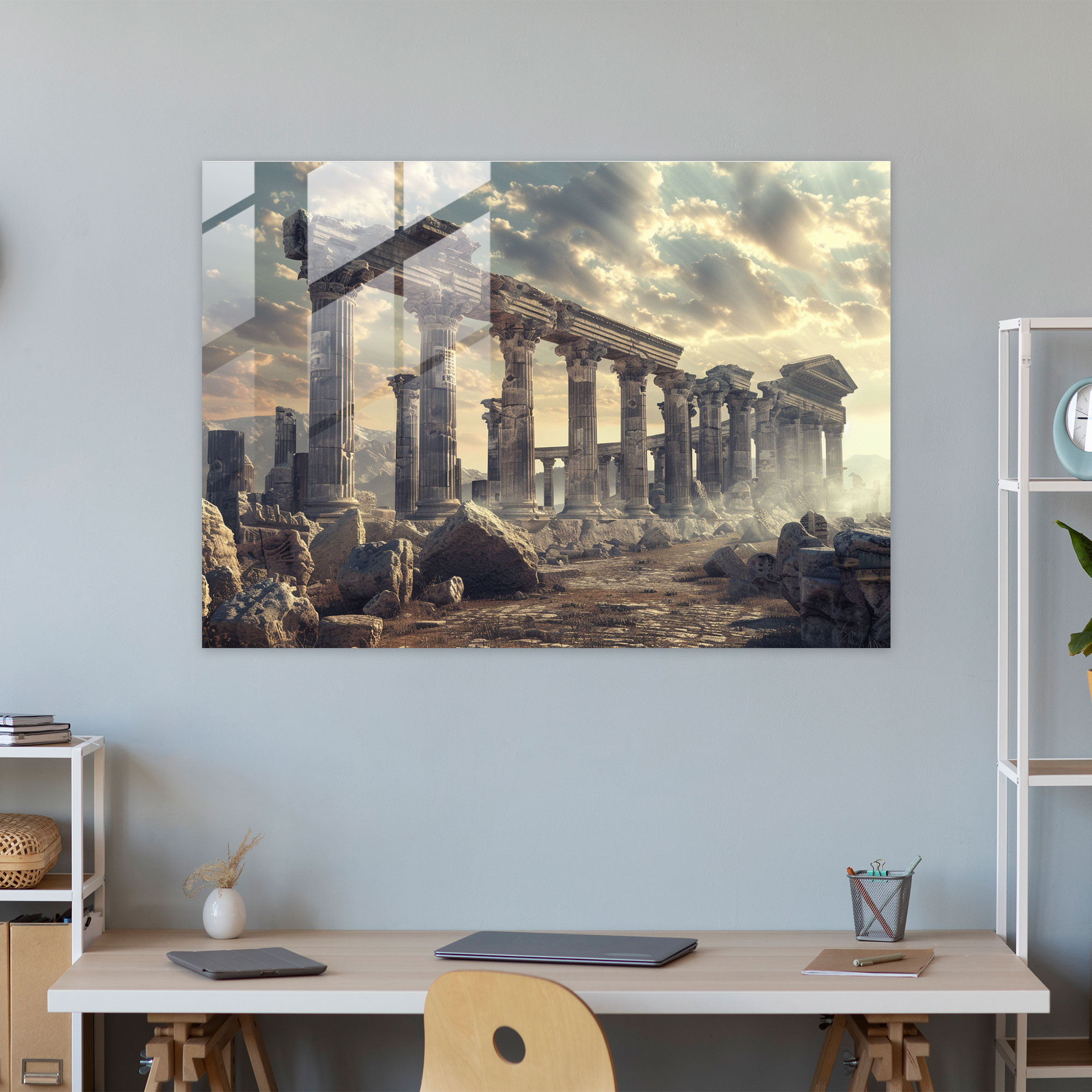 Klasik Cam Sanat - Antik Kalıntılar - Ev Dekorasyonu Klasik Sanat Cam Tablo İfade
