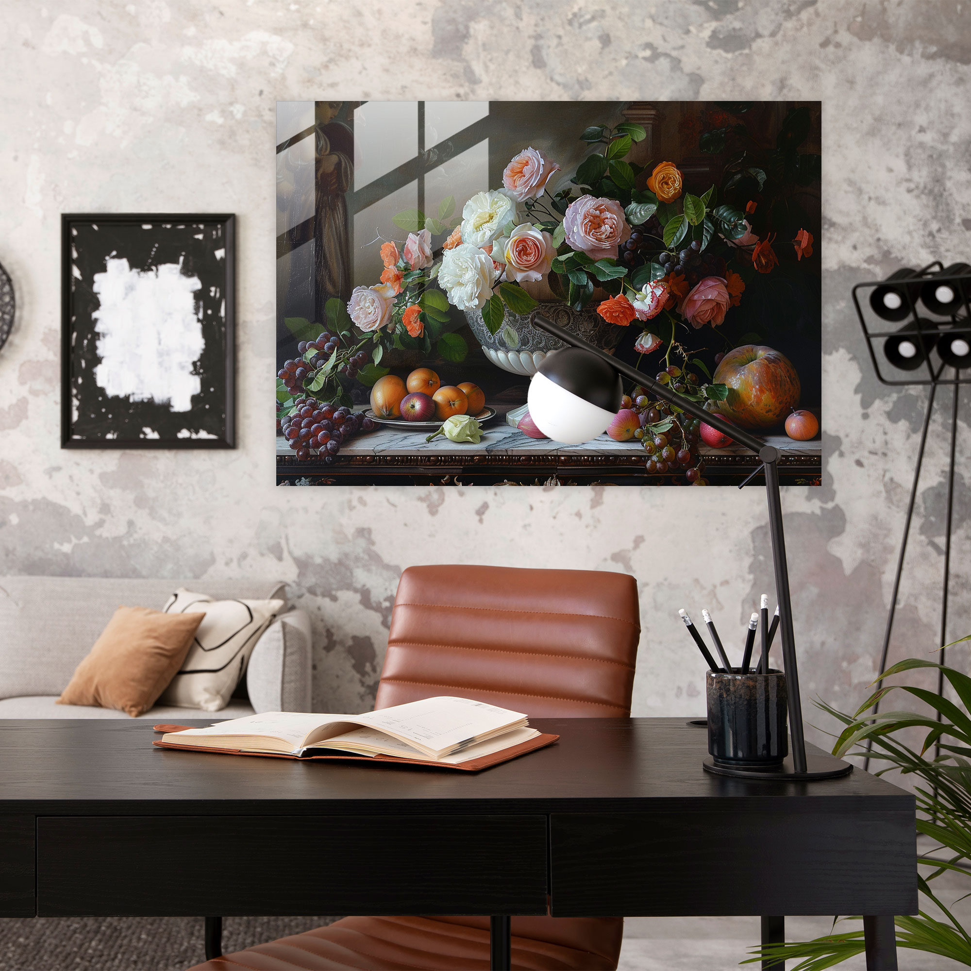 Klasik Modern Sanat - Kanvas Tablo Cam Tablo Natürmort Modern Sanat