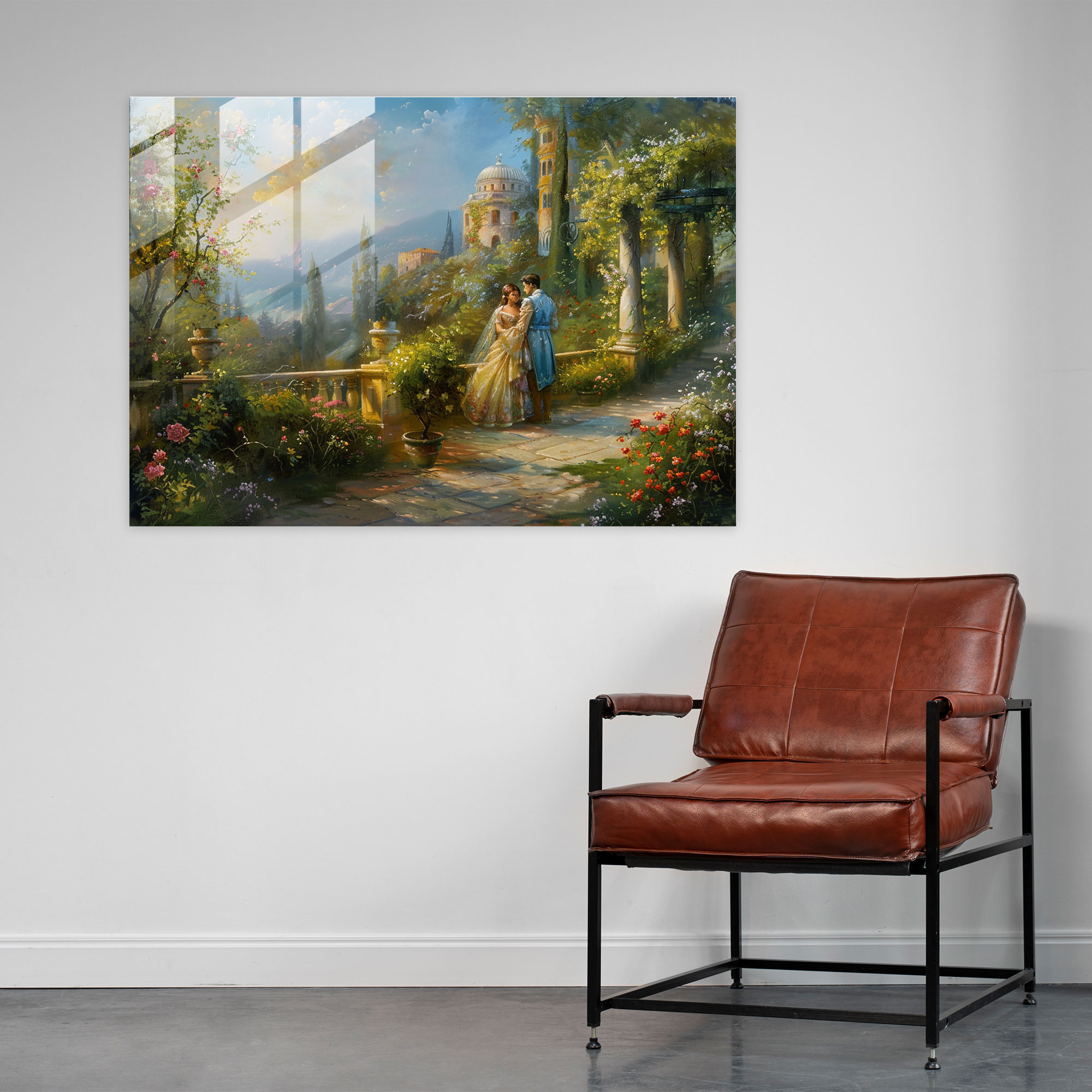 Klasik Modern Sanat - Klasik Modern Sanat Ev Dekorasyonu Cam Tablo