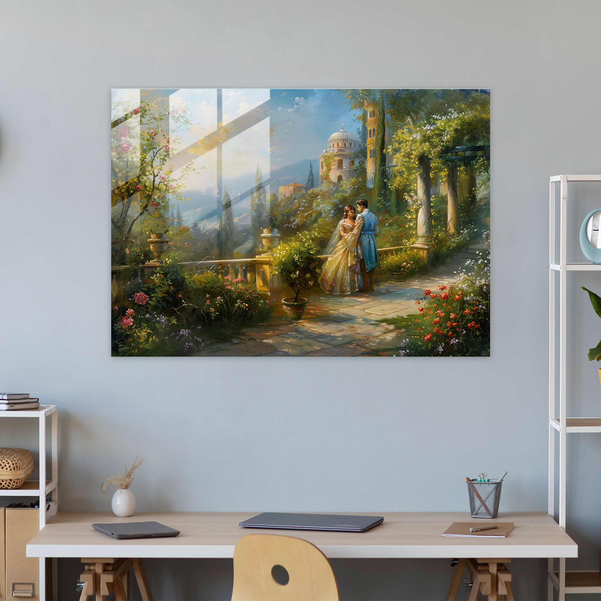 Klasik Modern Sanat - Klasik Modern Sanat Ev Dekorasyonu Cam Tablo