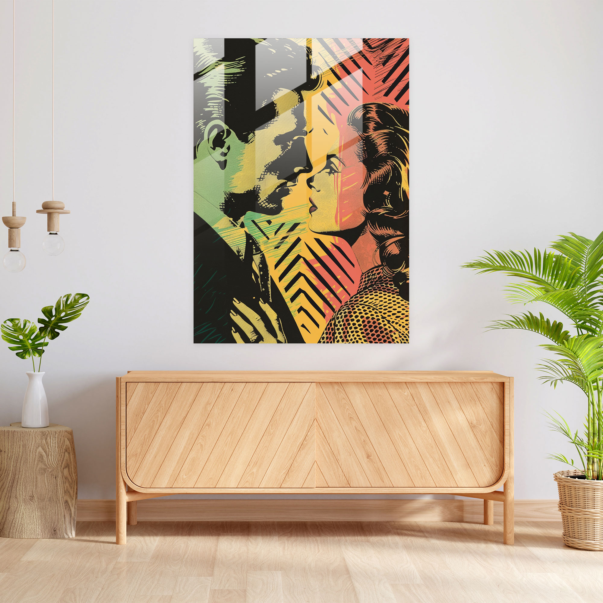 Pop Art Film Sahne Cam Tablo Sanatı - Klasik+Popart Klasikçilik ile Pop Sanatı Tarzını Birleştirin Modern Sanat Cam Sanatı