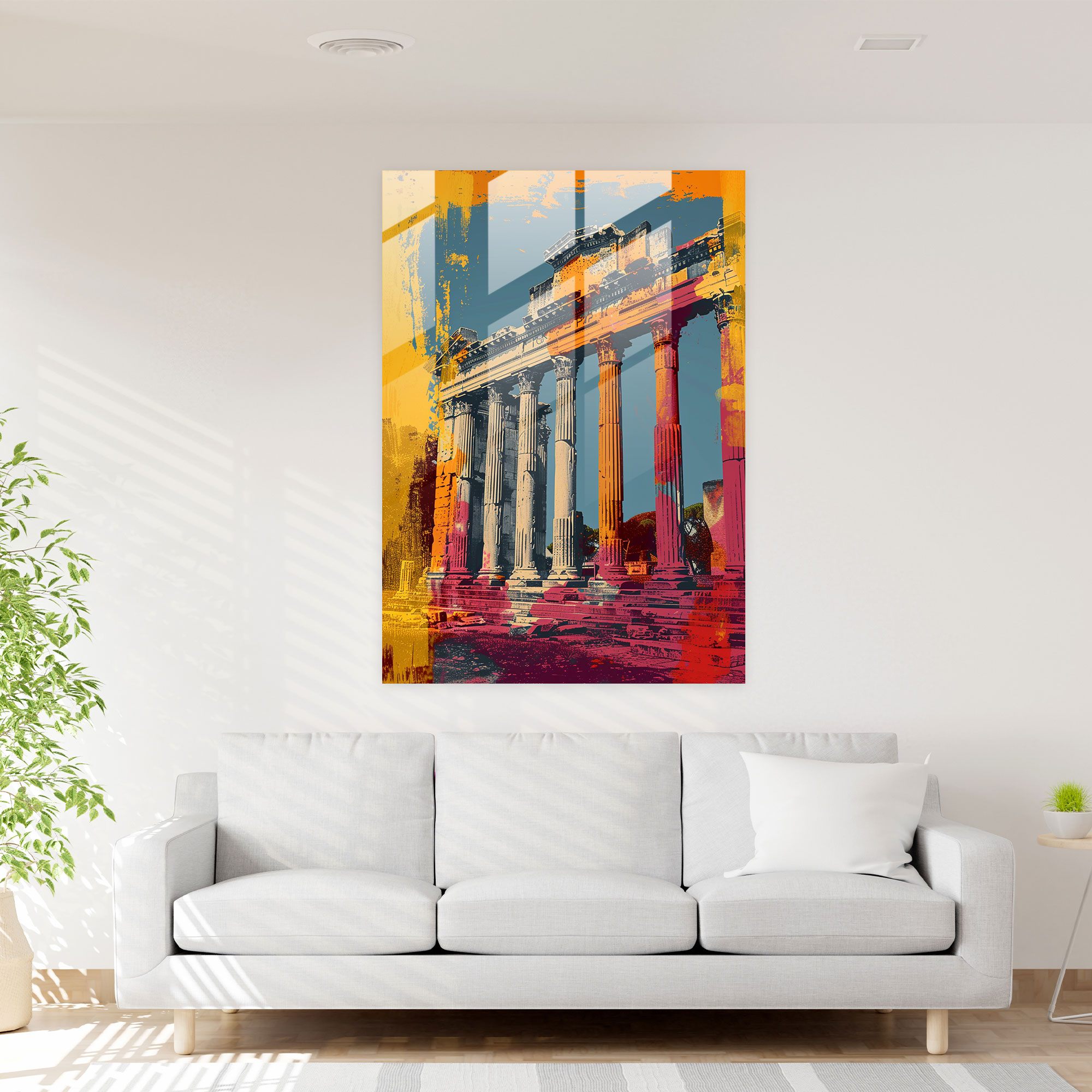Pop Art Roma Mimarisi Cam Tablo Sanatı - Klasik+Popart Cam Tablo Ev Dekorasyonu Cam Tablo Baskı