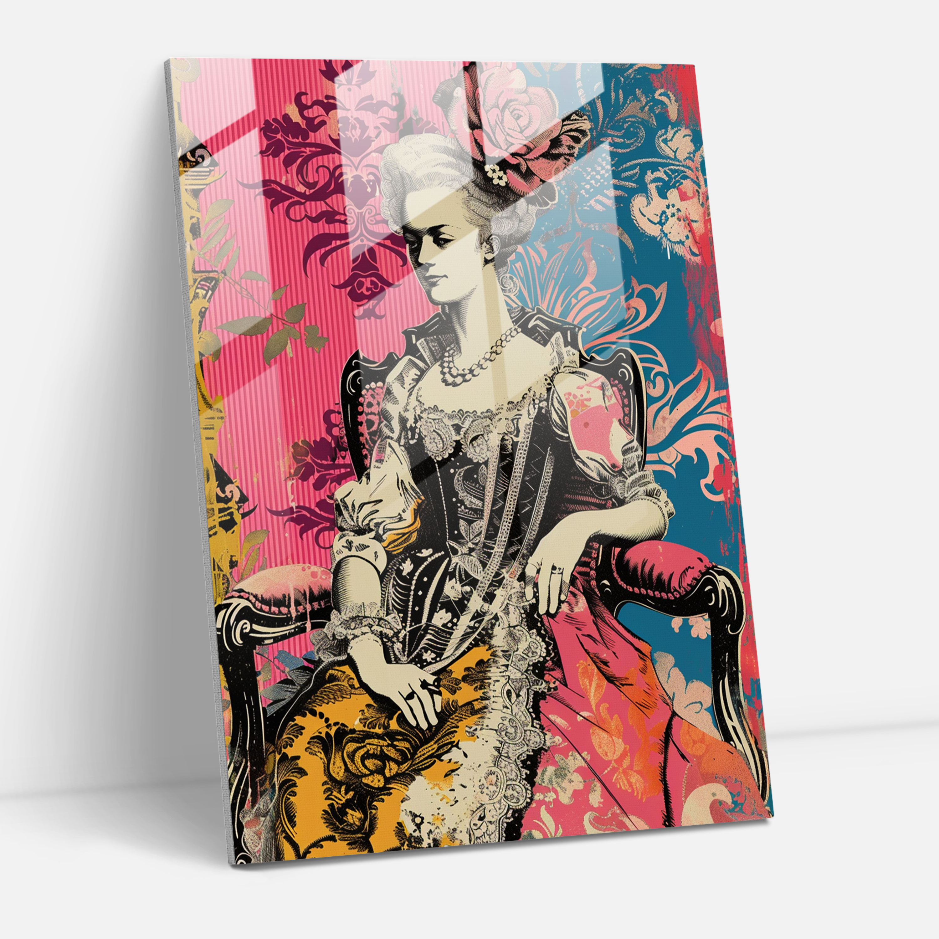 Pop Art Rococo Cam Tablo Sanatı - Klasizm ve Pop Art Tarzını Birleştirerek Duvar Dekorasyonu
