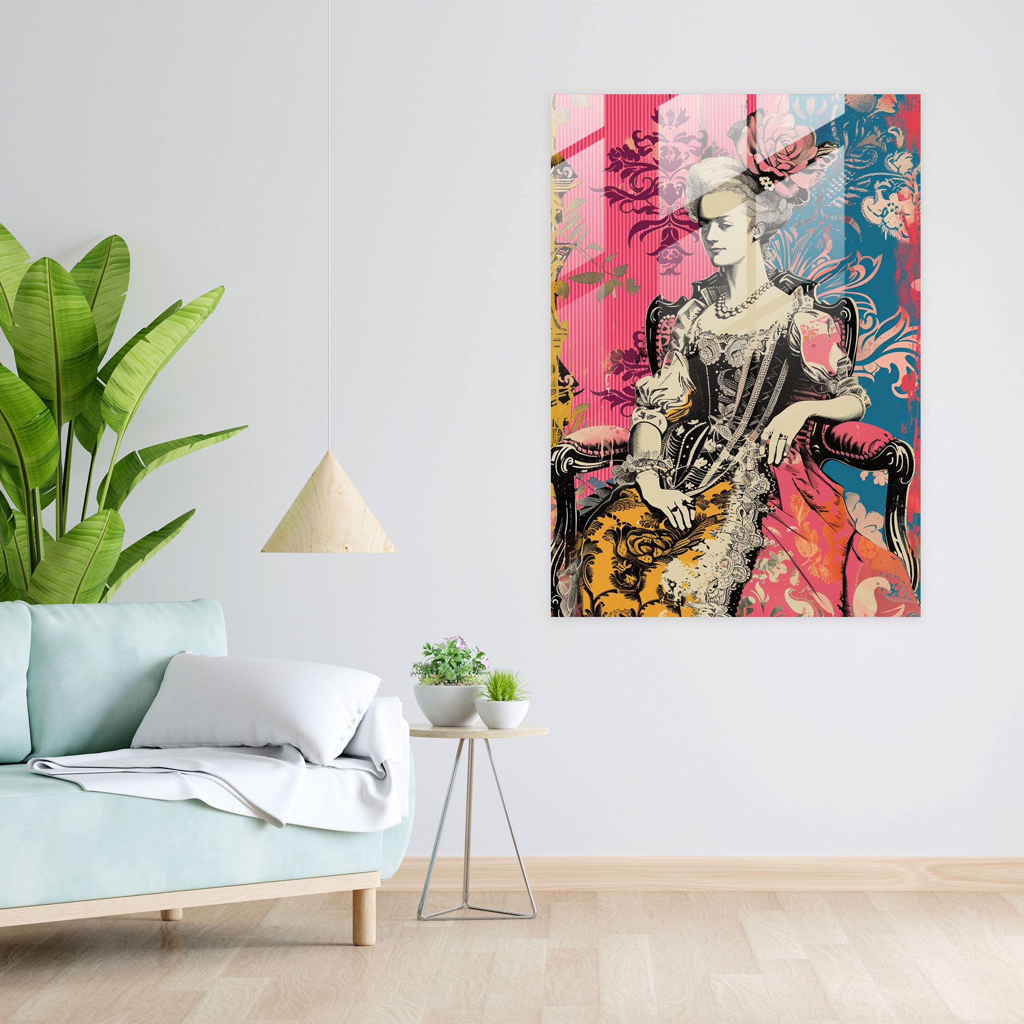 Pop Art Rococo Cam Tablo Sanatı - Klasizm ve Pop Art Tarzını Birleştirerek Duvar Dekorasyonu