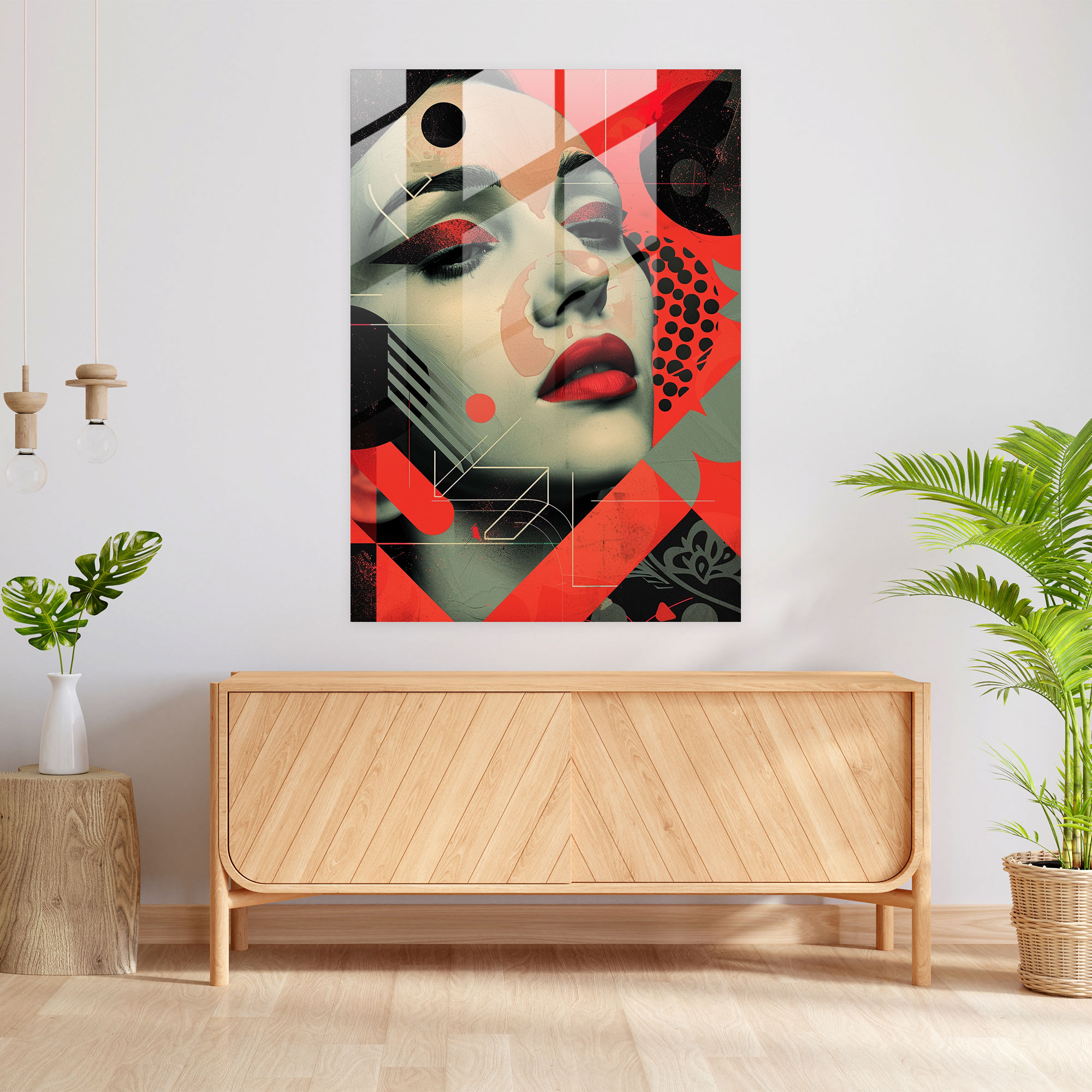 Art Deco Pop Art Glass Wall Art - Classicism+Popart, Glass Art, Home Decoration, Glass Print
