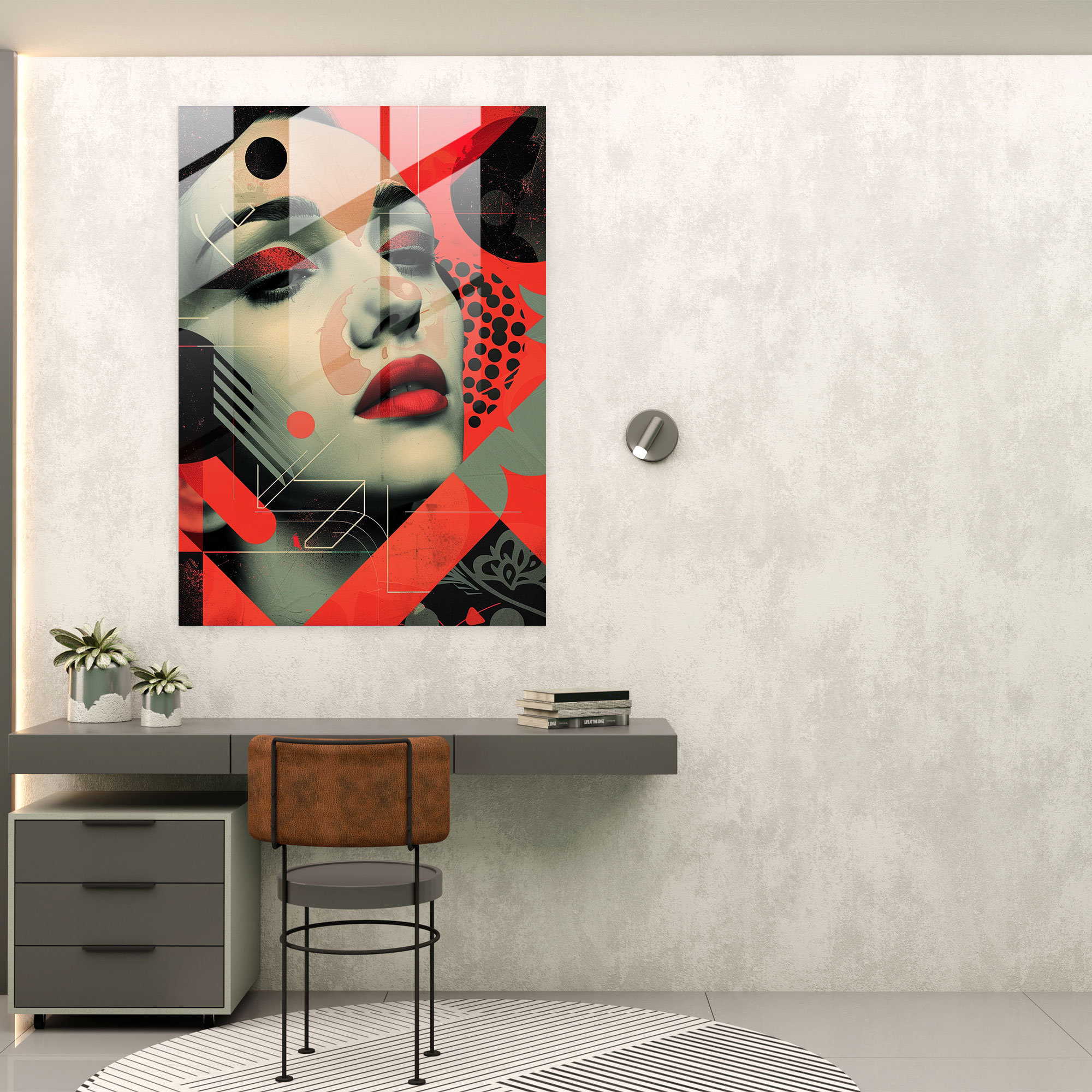 Art Deco Pop Art Glass Wall Art - Classicism+Popart, Glass Art, Home Decoration, Glass Print