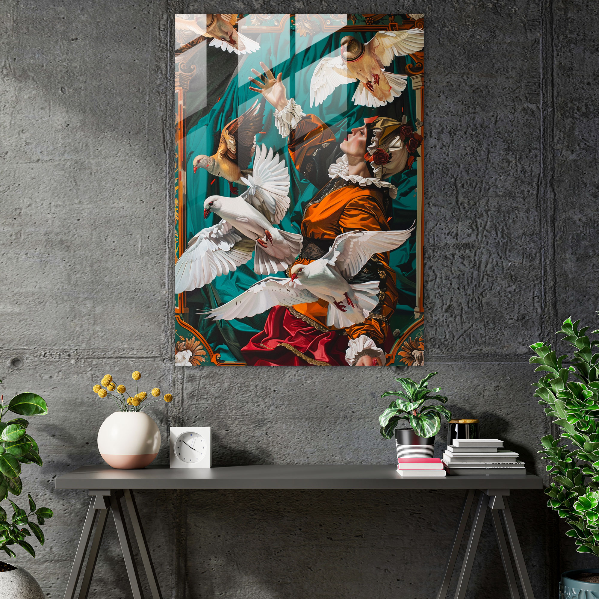 Klasizm Pop Sanat Cam Tablo - Klasizm ve Pop Sanatı Birleştir Modern Sanat Klasizmi Pop Sanatla Buluştur