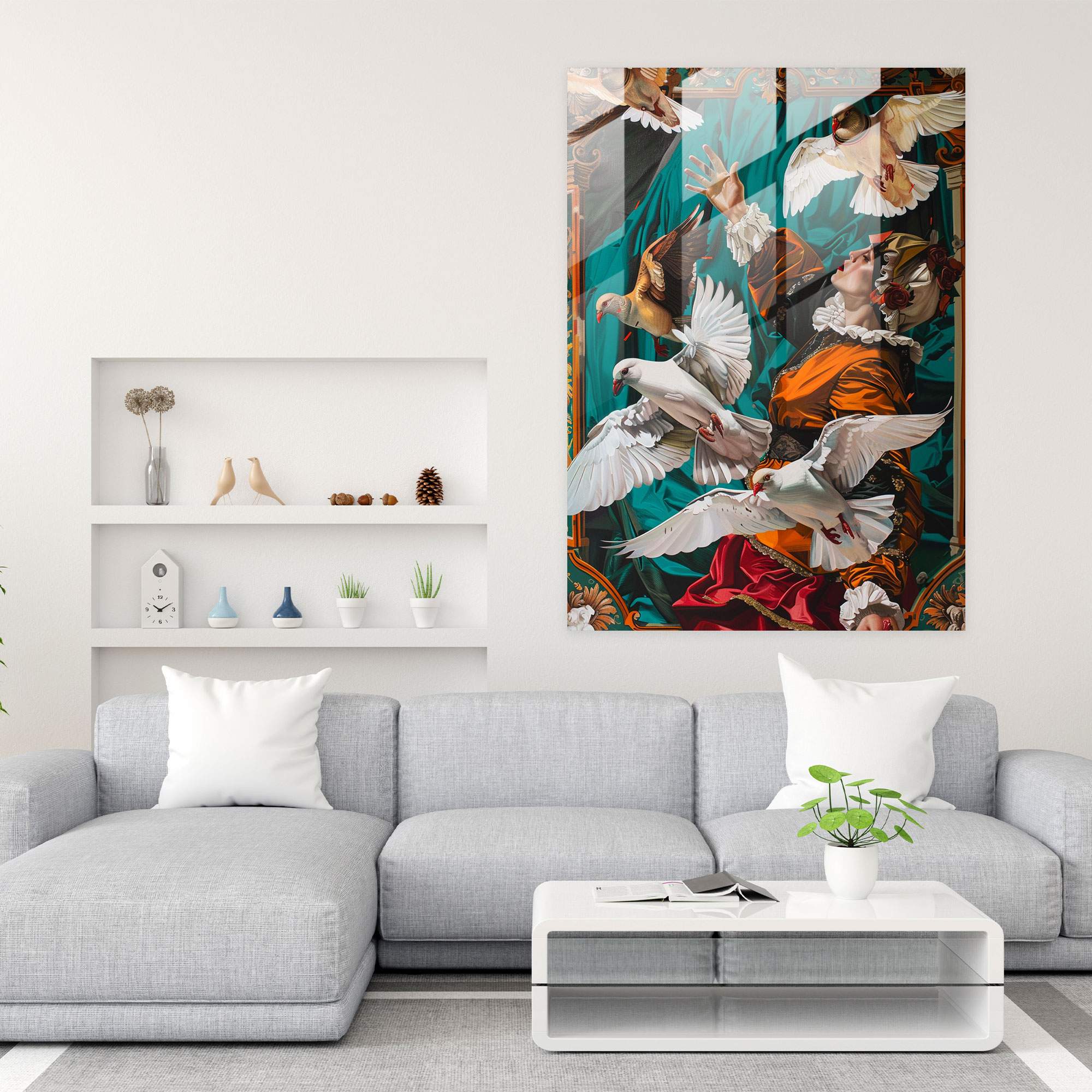 Klasizm Pop Sanat Cam Tablo - Klasizm ve Pop Sanatı Birleştir Modern Sanat Klasizmi Pop Sanatla Buluştur