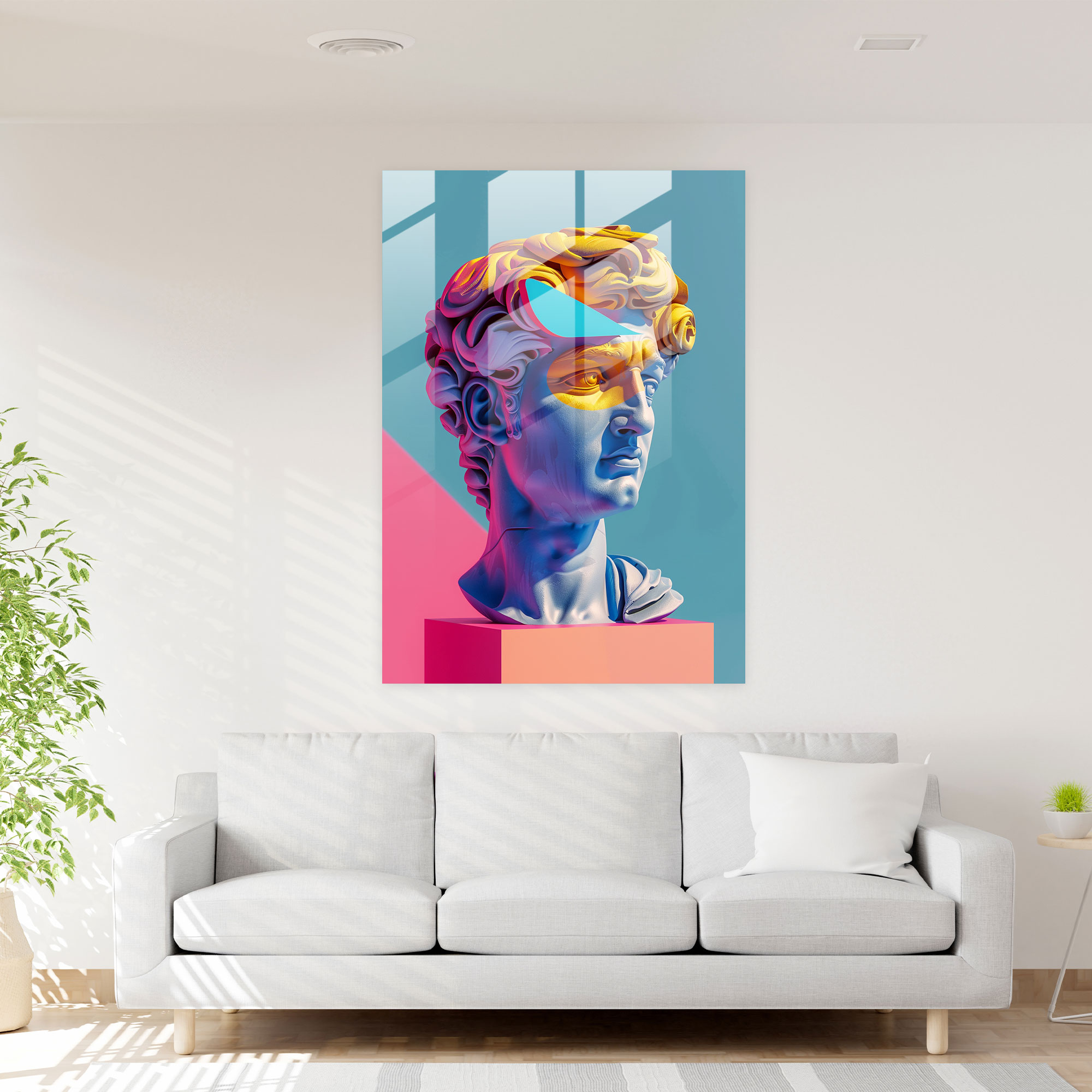 Pop Art Cam Tablo Sanatı - Klasik+Popart Klasik Sanatı ve Pop Art'ı Birleştirin Duvar Dekorasyonu Cam Duvar Sanatı
