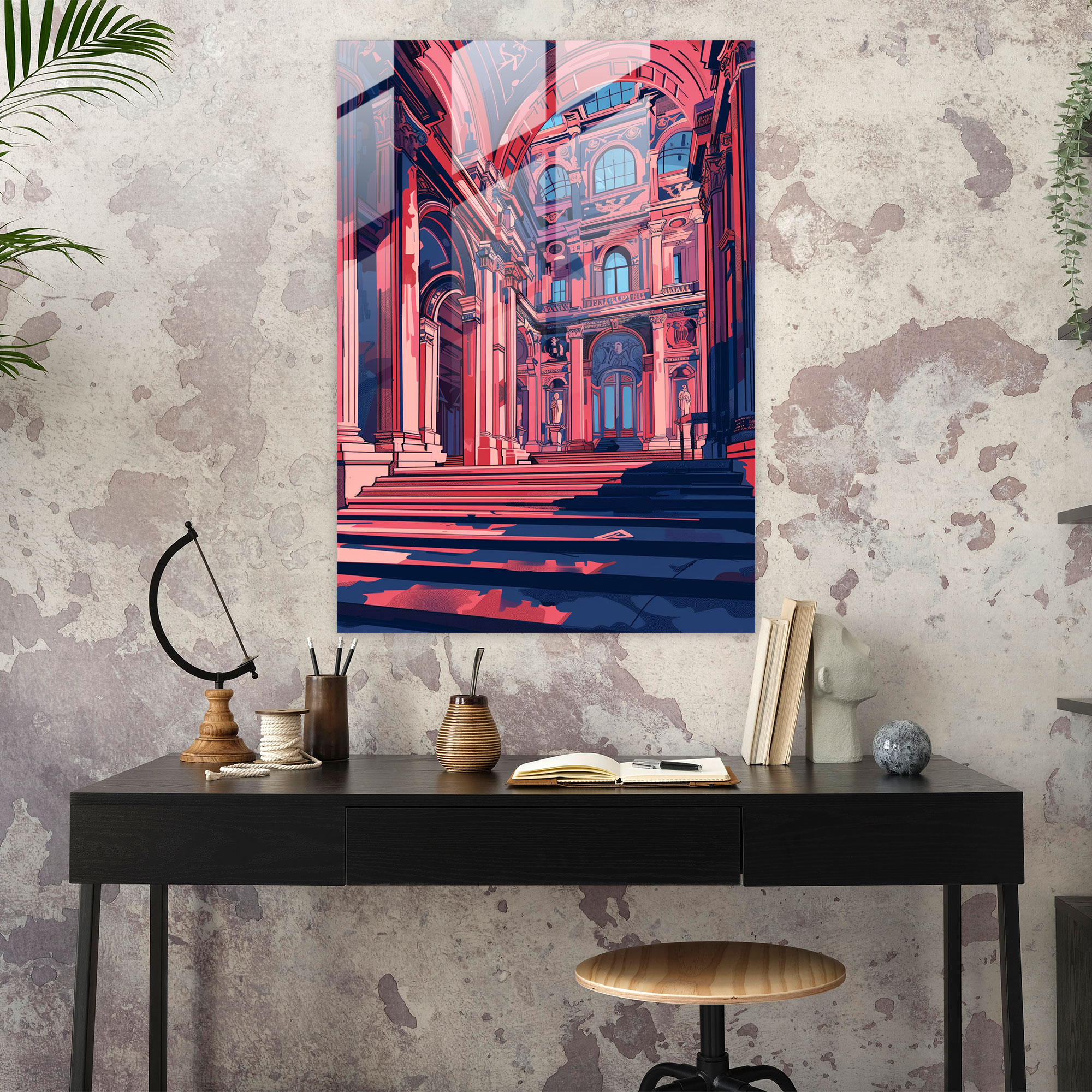 Klasik Pop Sanat Ev Dekorasyonu - Klasik Sanat ve Pop Sanatı Modern Sanat ile Birleştirin Klasik Sanatı Pop Sanatı ile Harmanlayın Cam Tablo