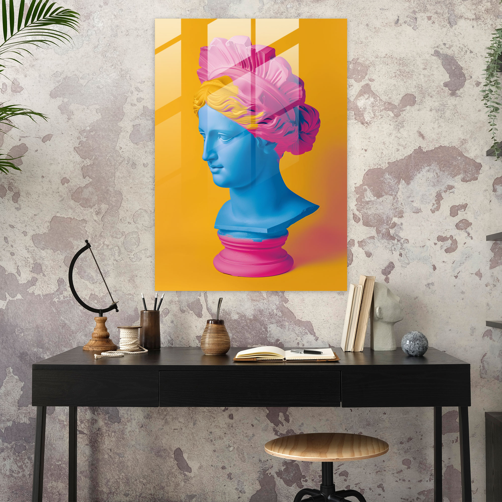 Yunan Tanrıçası Cam Tablo - Klasikizm+Popart Cam Tablo Cam Sanatı Cam Duvar Sanatı