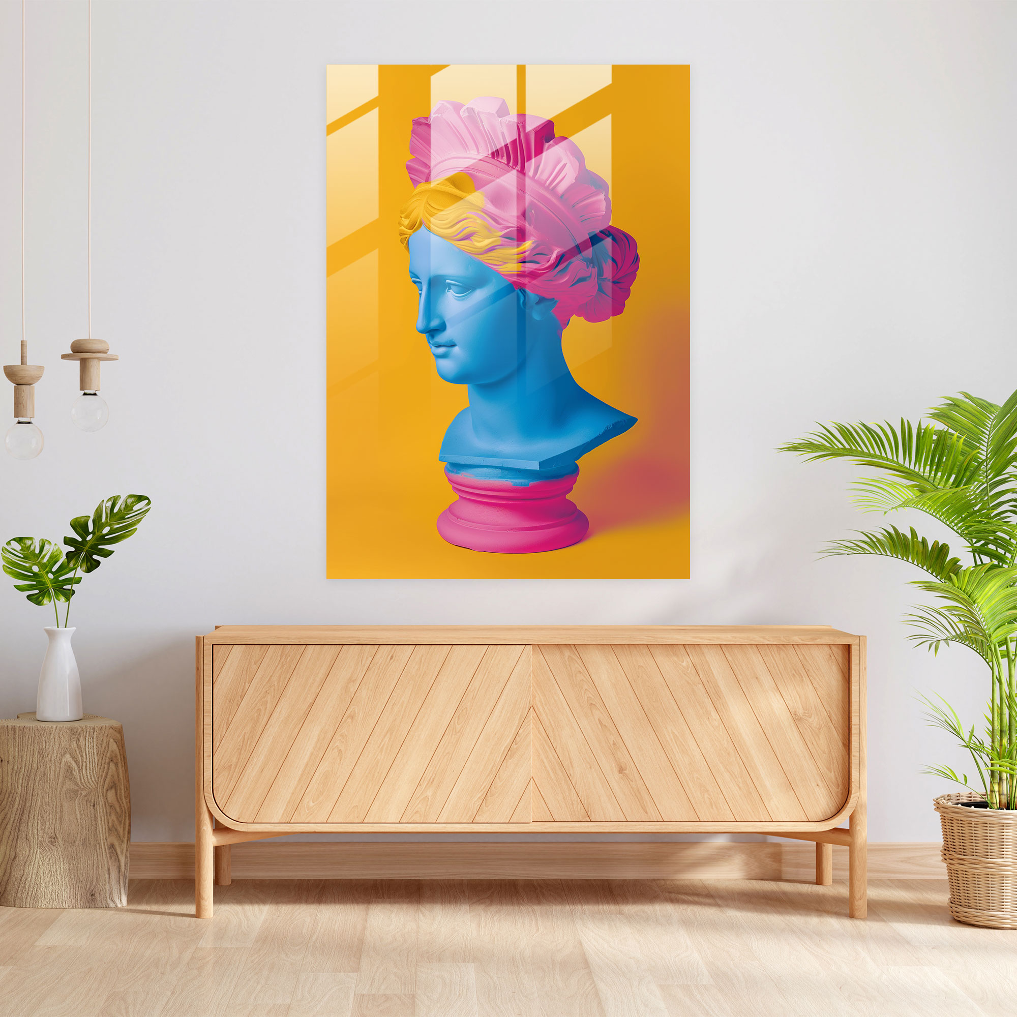 Yunan Tanrıçası Cam Tablo - Klasikizm+Popart Cam Tablo Cam Sanatı Cam Duvar Sanatı