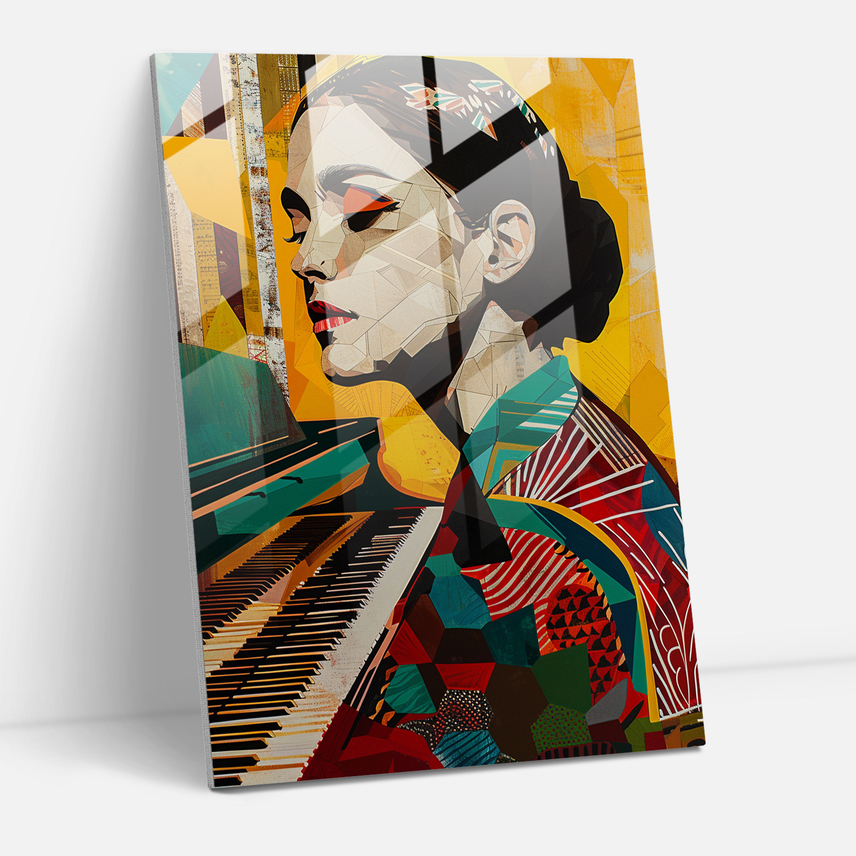 Classical Pianist Glass Print - Classicism+Popart, Wall Decoration, Glass Wall Art, Home Decoration