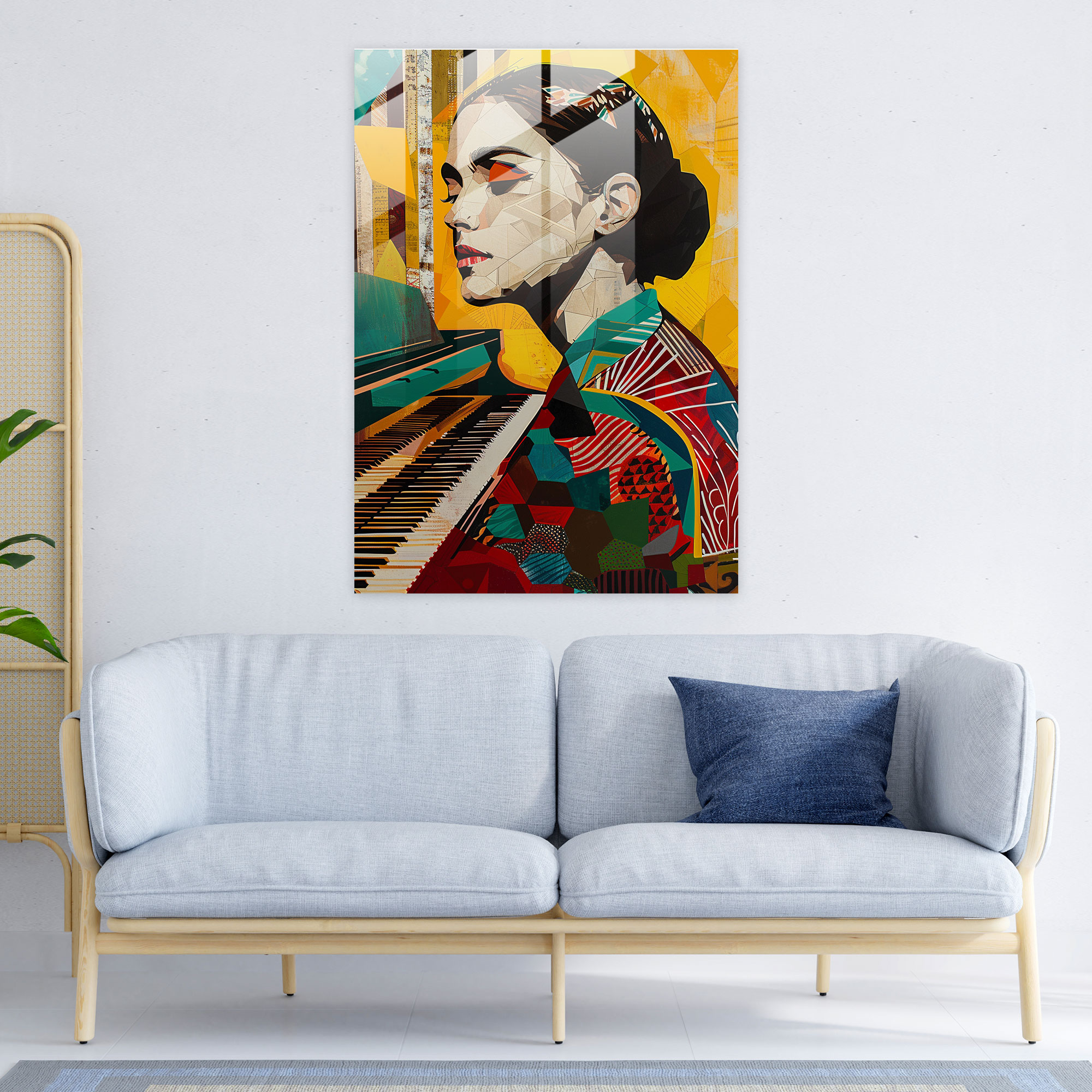 Classical Pianist Glass Print - Classicism+Popart, Wall Decoration, Glass Wall Art, Home Decoration