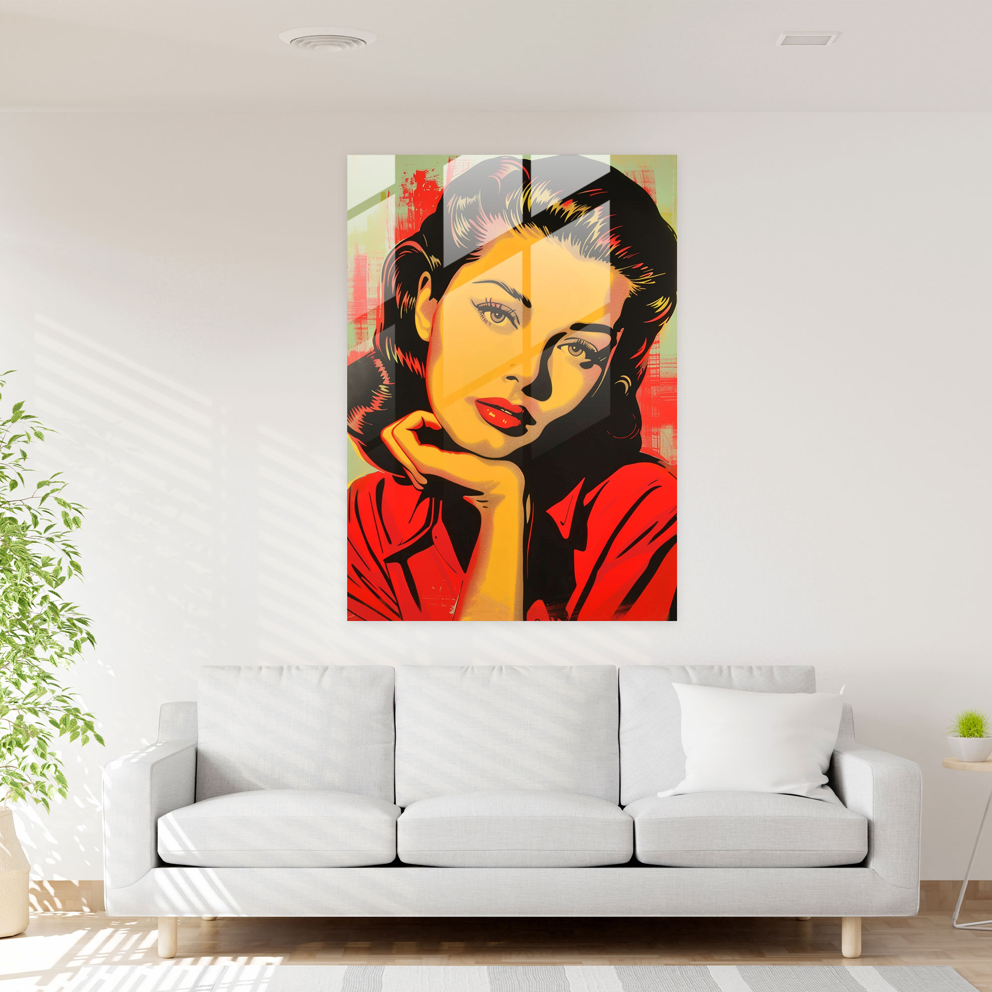 Hollywood Starlet Cam Duvar Sanatı - Klasikizm+Popart Cam Sanatı Cam Duvar Sanatı Modern Sanat