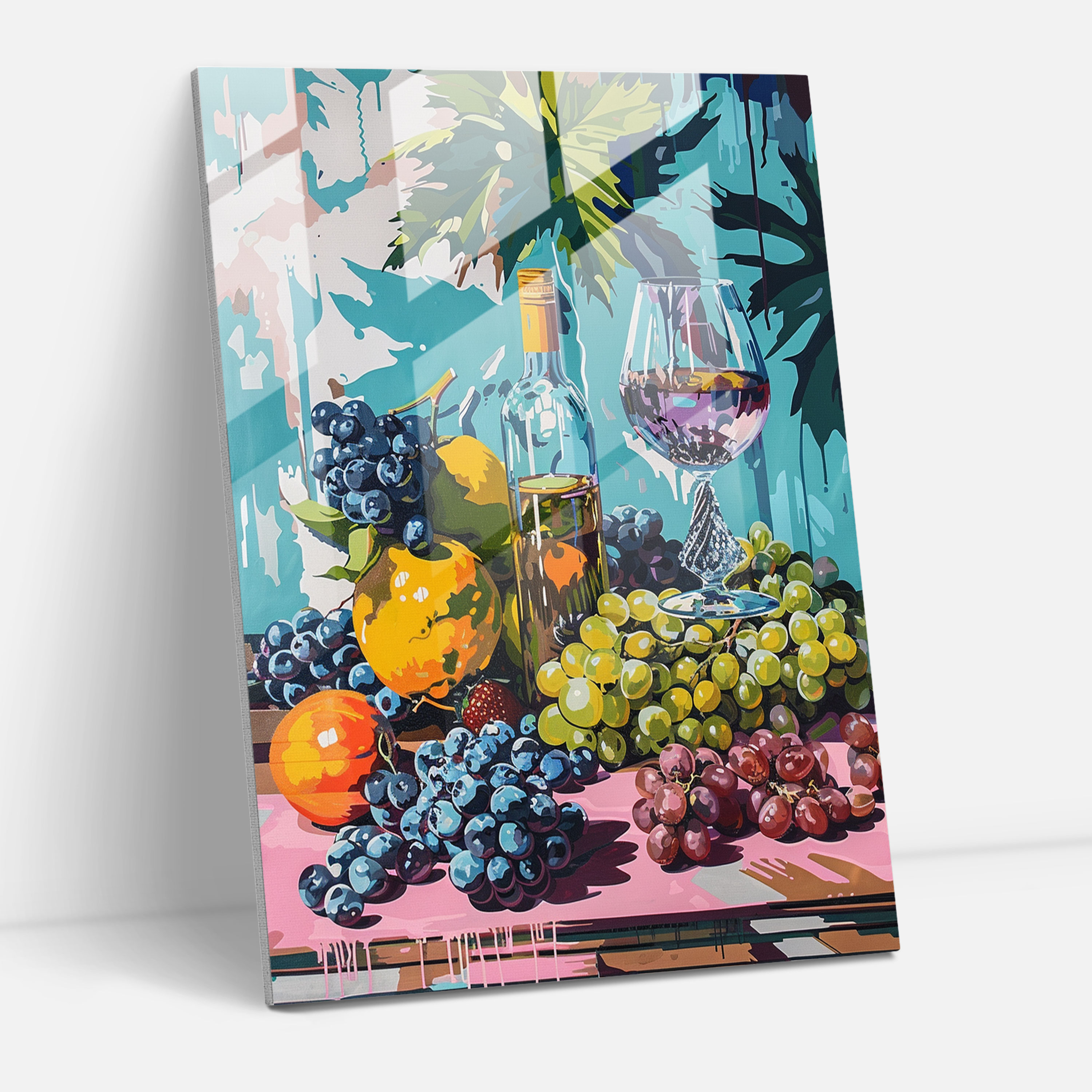 Still Life Glass Print - Classicism+Popart, Glass Art, Modern Art, Home Decoration