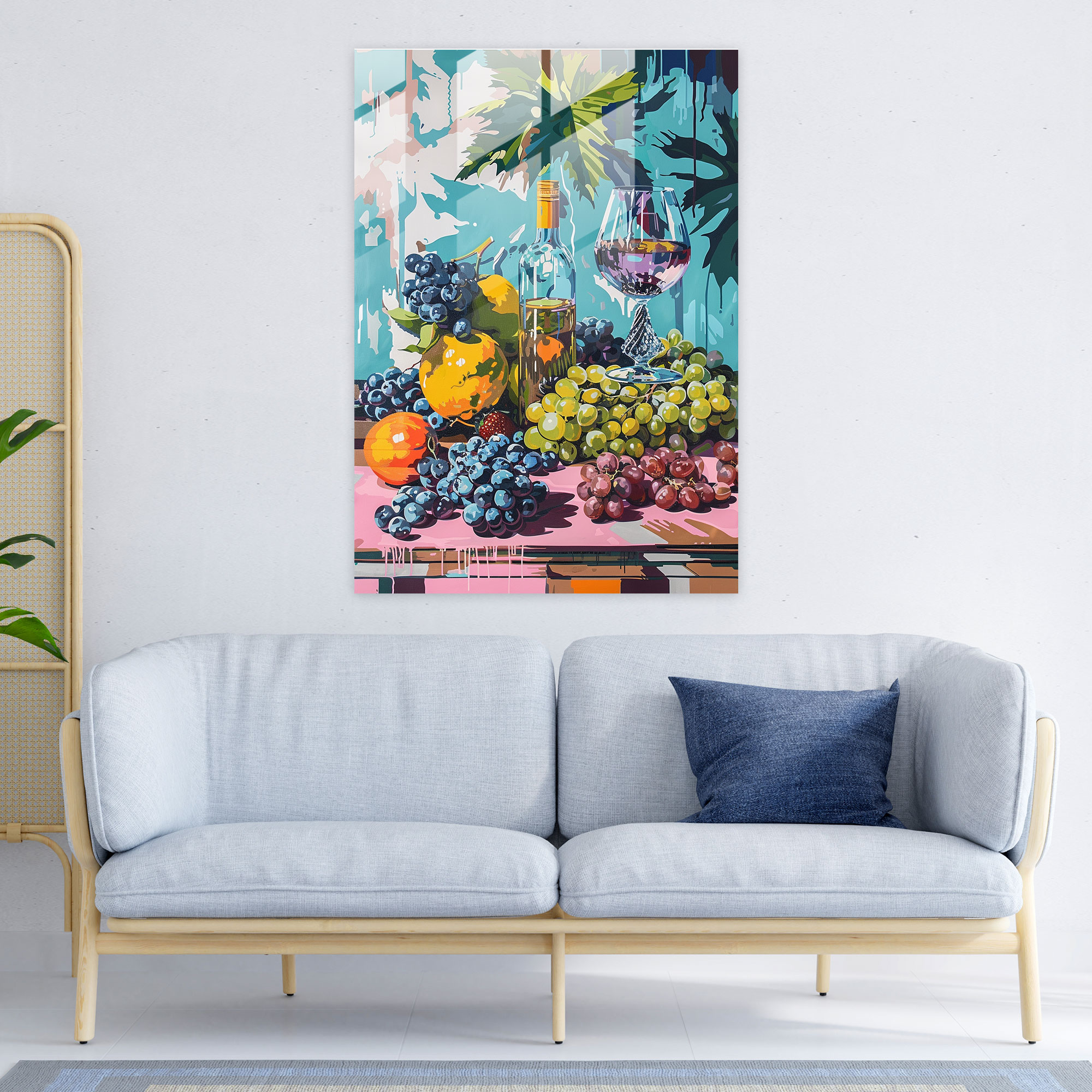 Still Life Glass Print - Classicism+Popart, Glass Art, Modern Art, Home Decoration