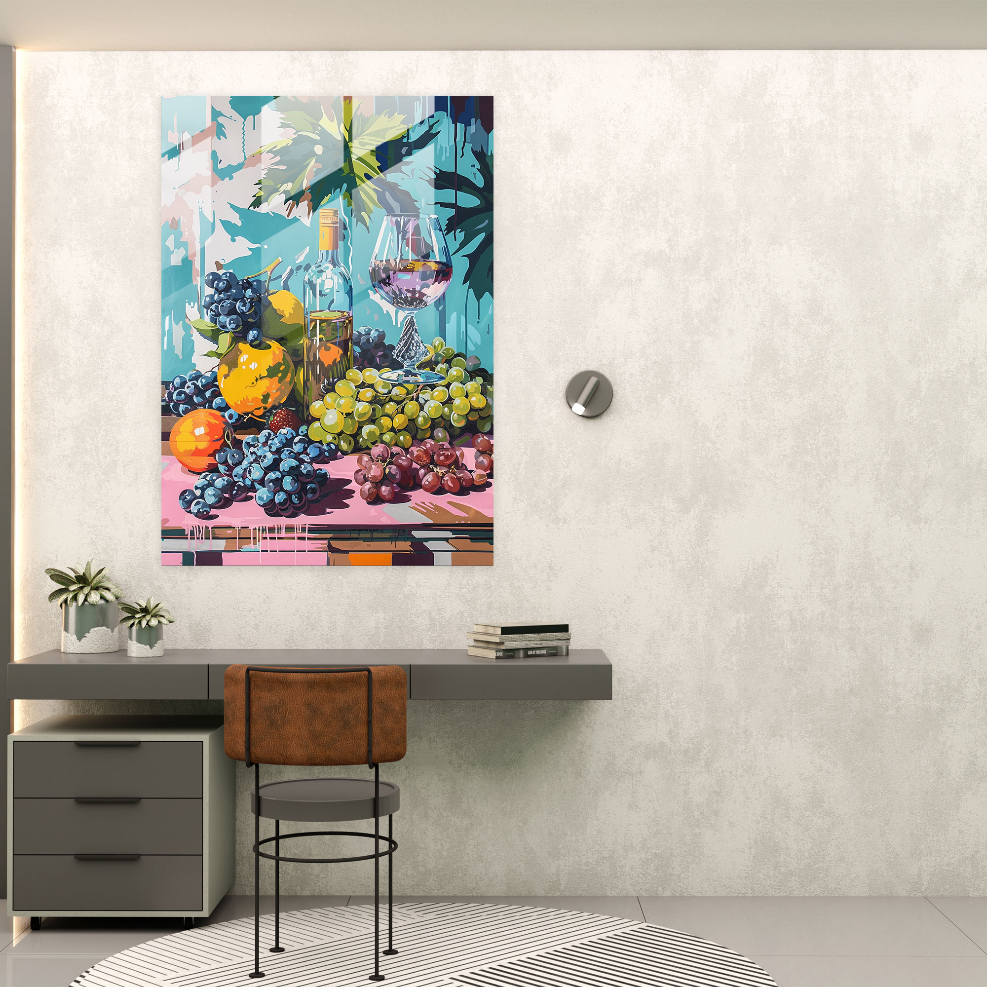 Still Life Glass Print - Classicism+Popart, Glass Art, Modern Art, Home Decoration