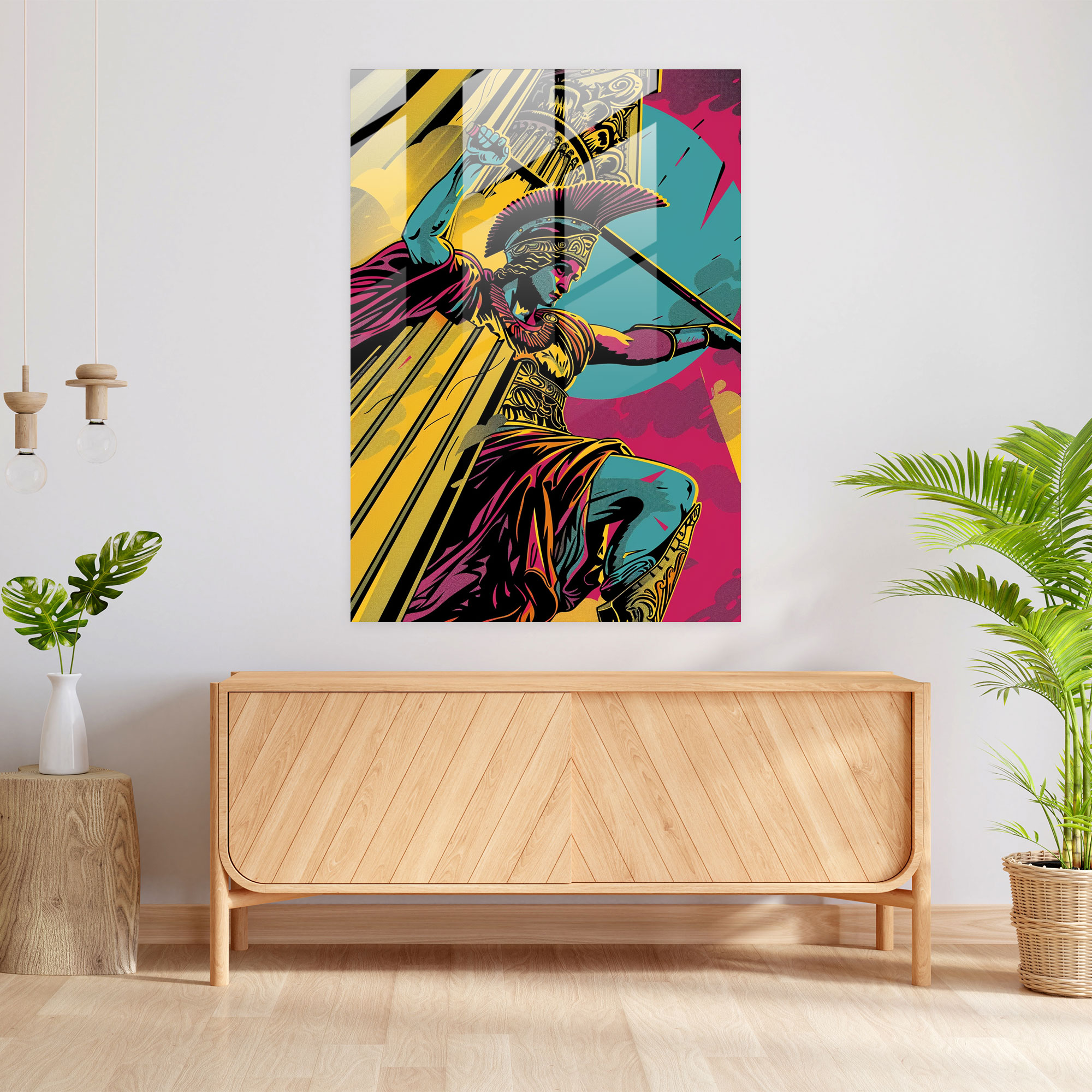 Yunan Mitolojisi Cam Sanatı - Klasikizm ve Popart Cam Tablo Klasikizmi Pop Sanatı ile Birleştir Cam Duvar Sanatı