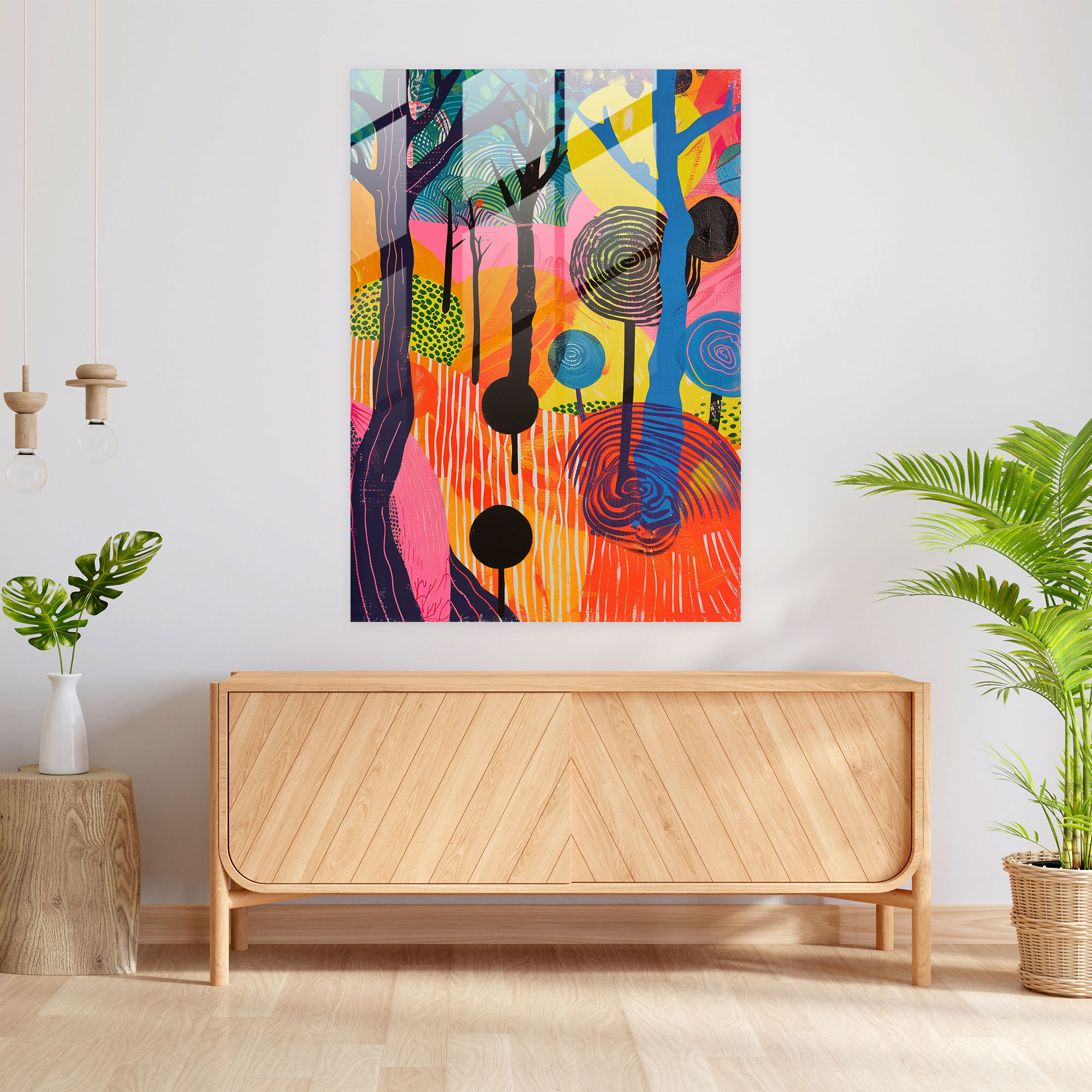 Manzara Pop Art Cam Tablo - Klasizm+Popart Duvar Dekorasyonu Cam Duvar Sanatı Ev Dekorasyonu