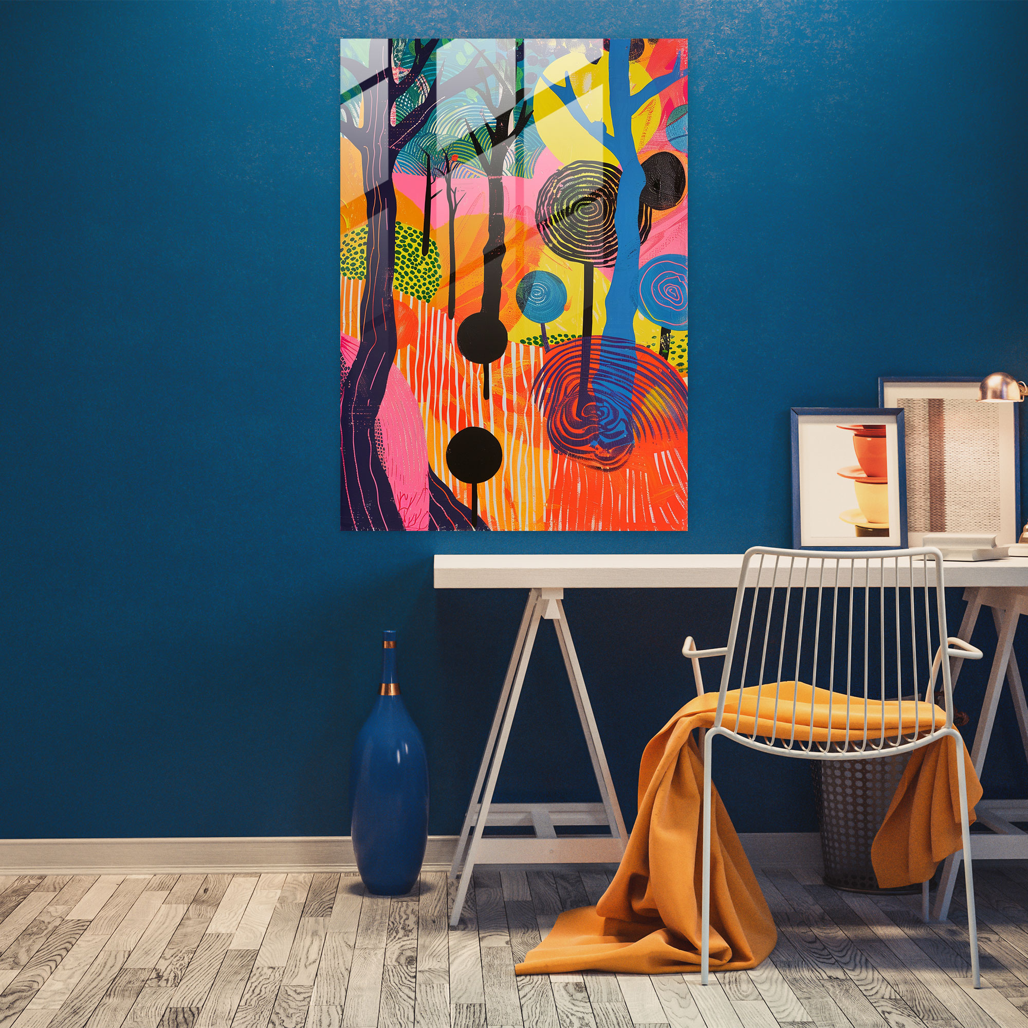 Manzara Pop Art Cam Tablo - Klasizm+Popart Duvar Dekorasyonu Cam Duvar Sanatı Ev Dekorasyonu